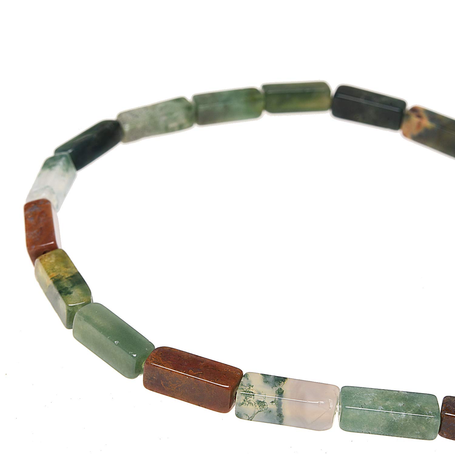 Yuncai 4x13mm Rectangle Natural Agate Stone Beads for DIY Jewelry Making - Loose Beads for Bracelets, Necklaces & Earrings (India Agate) - Perfect for Crafting, Gift Making & Boho Style Jewelry