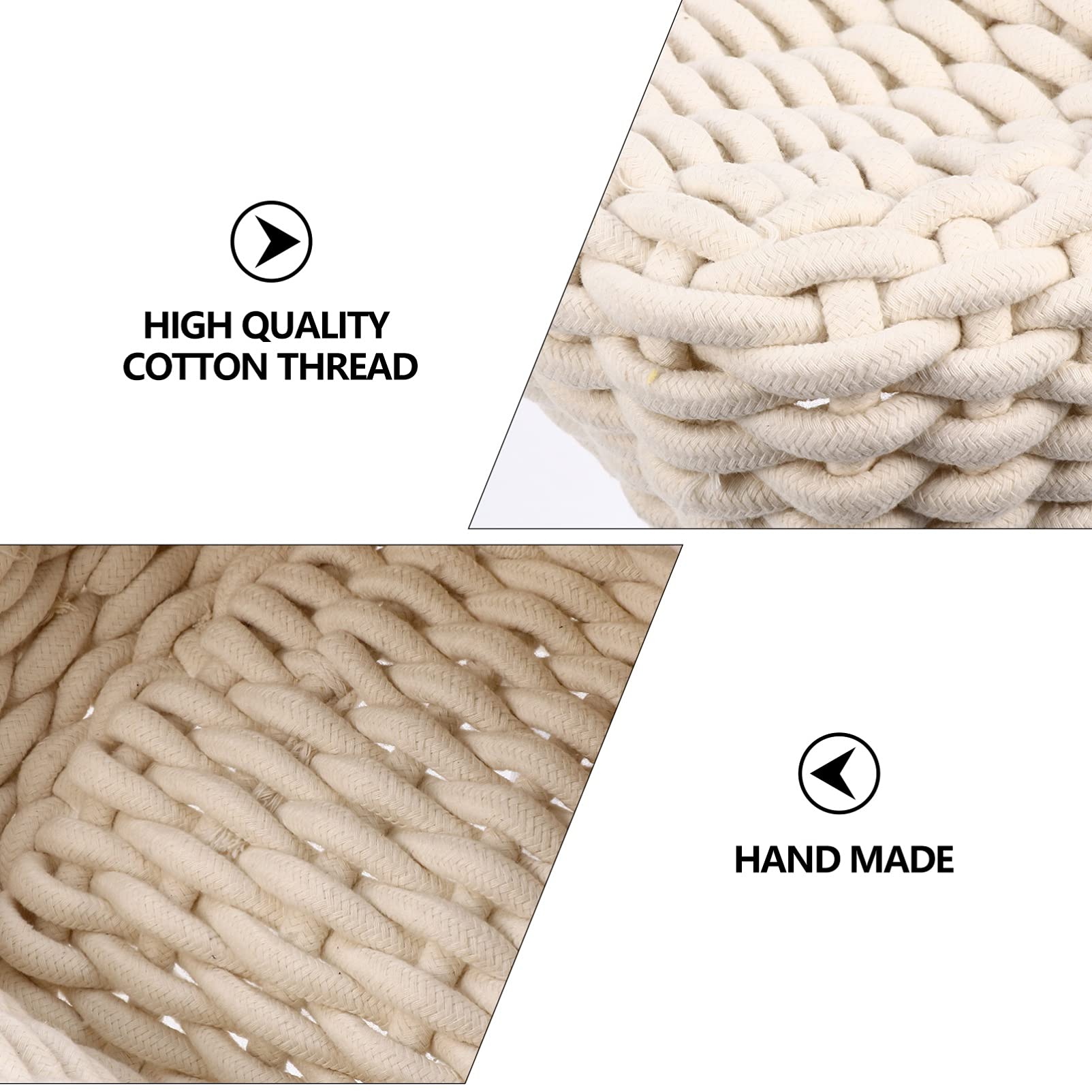 FAVOMOTO Handwoven Cotton Rope Storage Basket with Handle - Multipurpose Organizer for Home, Office, Nursery | Perfect for Toys, Snacks, Books & Home Decor | Eco-Friendly Storage Solution for Bedroom, Bathroom & Kitchen Organization
