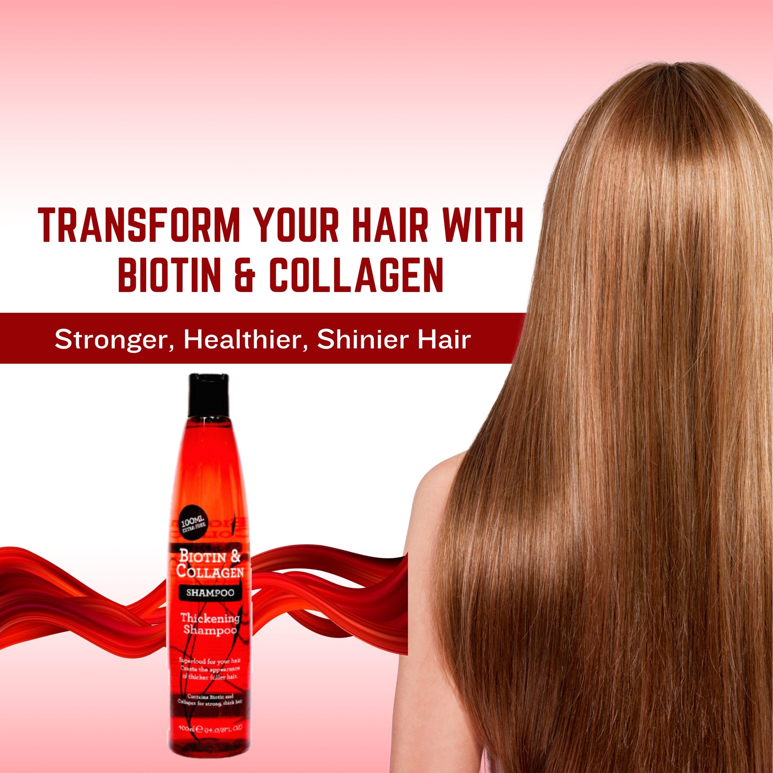 XPEL Biotin & Collagen Thickening Shampoo for Women & Men - Anti Hair Loss with Vitamin B7 & Wheat Protein | Paraben-Free Formula Promotes Hair Growth & Reduces Hair Fall | 400ml | Perfect for Daily Use & Thinning Hair Care