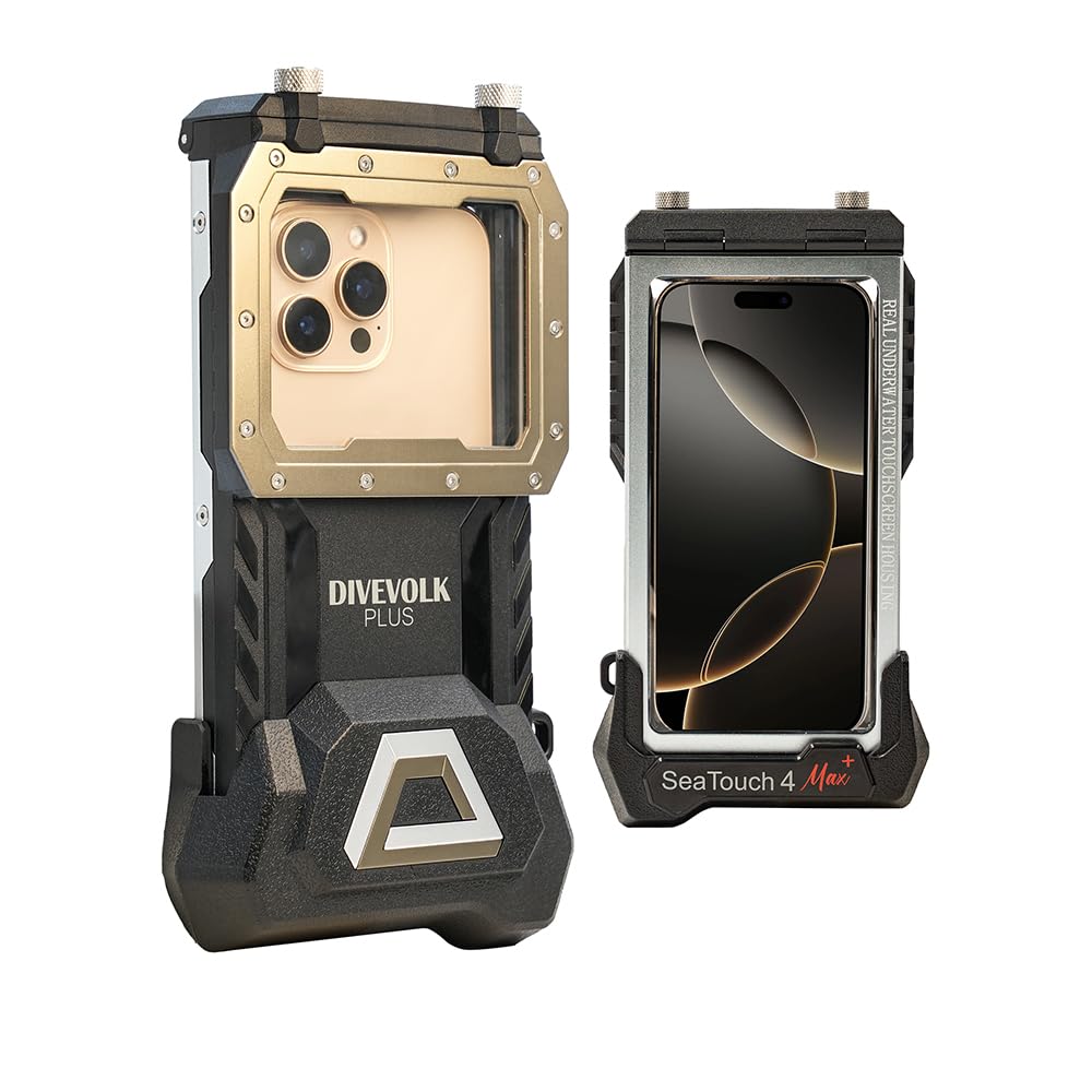 DIVEVOLK Waterproof Underwater Touchscreen Housing Case for iPhone 12/13/14/15 Series - Compatible with iPhone 12 Pro Max/13 Pro/14 Pro Max/15 Pro/16 Pro Max - Perfect for Snorkeling, Scuba Diving & Underwater Photography