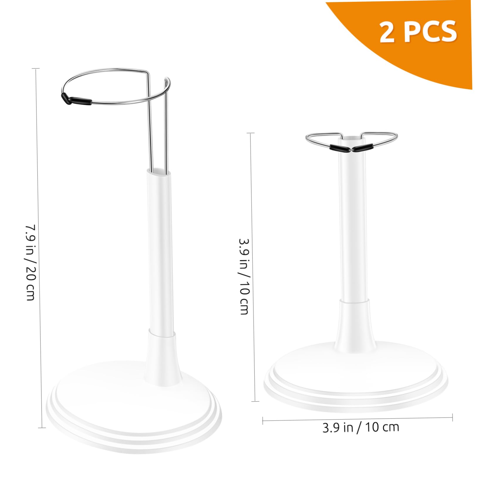 2Pcs White Doll Display Stands - 25cm Doll Bracket & Bear Support Stand for Kids Dollhouse Accessories | Perfect for Doll Photography, Toy Collections & Desktop Decorations