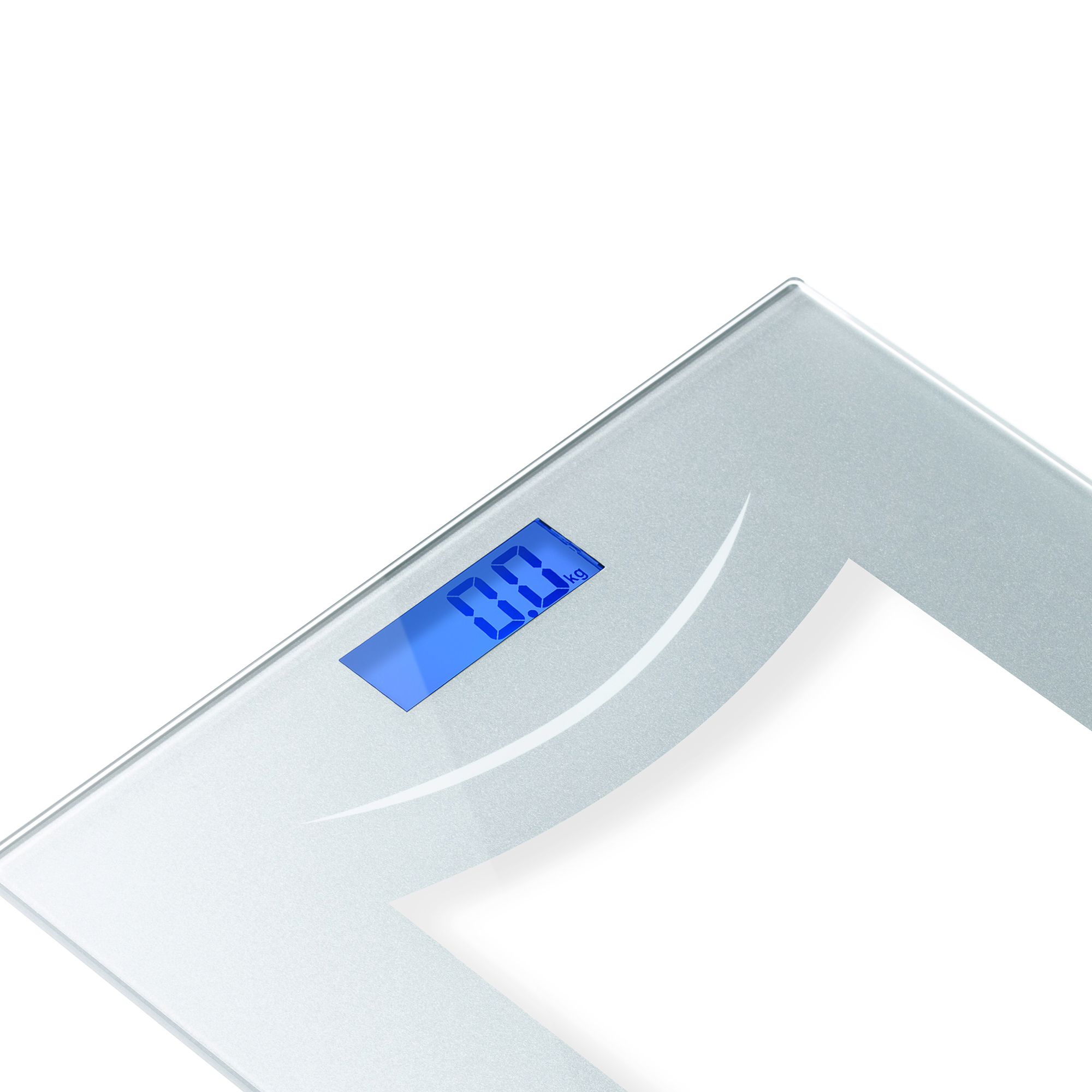 Smart Digital Bathroom Scale - Ultra Thin Auto Step-On Body Weight Scale with Silver Glass Platform - Perfect for Home Gym, Bathroom & Health Tracking