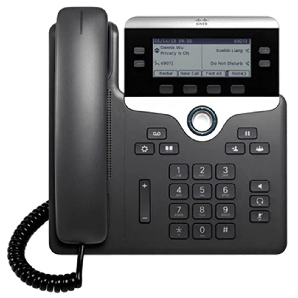 Cisco CP-7821-K9 IP Phone with Cable - Wall Mountable VoIP Business Phone for Office & Home Use
