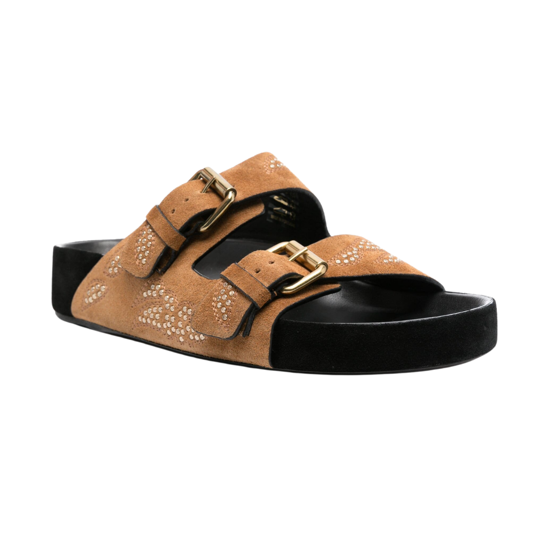 Lenyo Women's Cognac/Gold Leather Sandals - Comfortable & Stylish Summer Casual Shoes for Beach, Travel & Everyday Wear