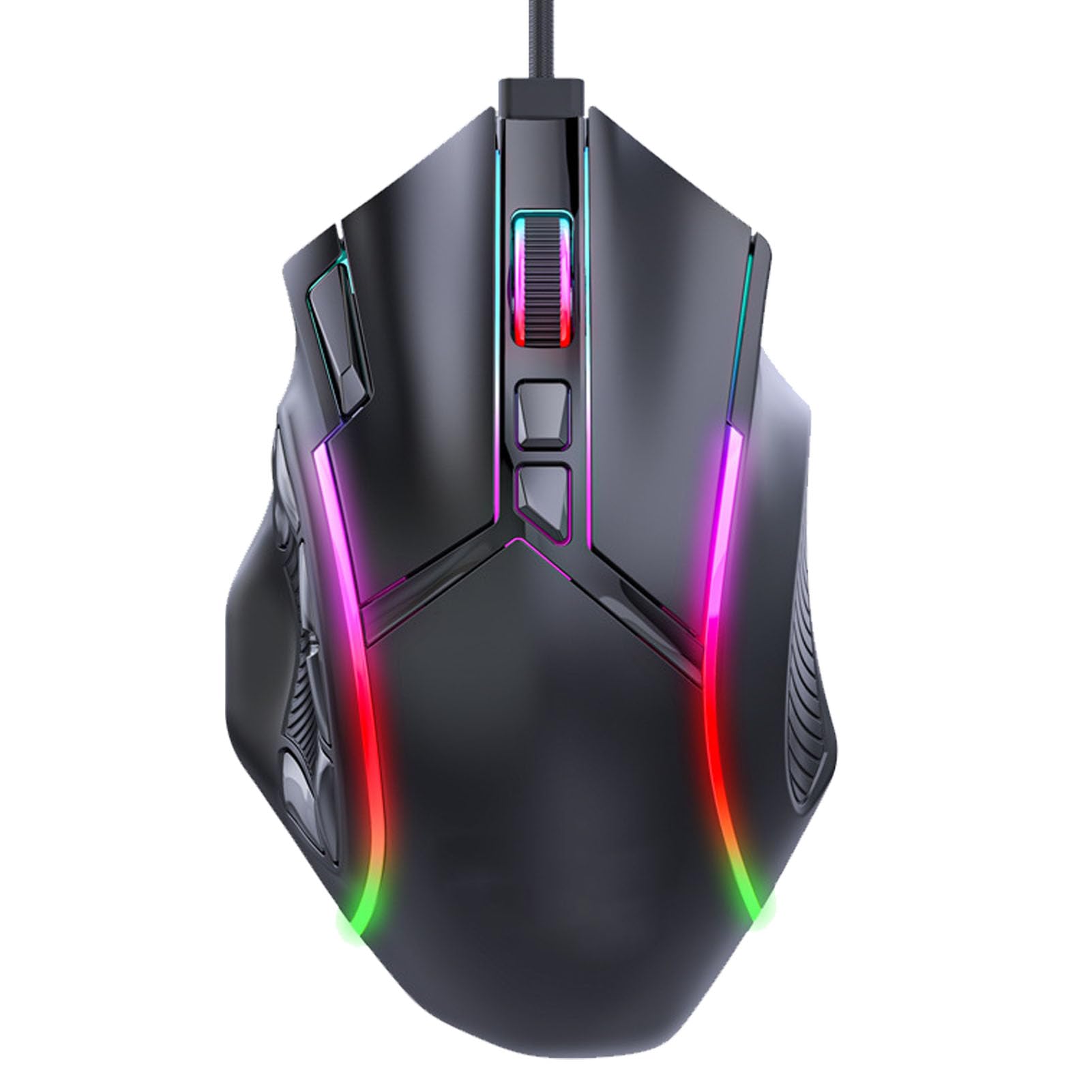 Annadue RGB Gaming Mouse - 12800 DPI, 12 Programmable Buttons, Customizable Color Lighting | Wired Ergonomic PC Gaming Mouse with High Precision Optical Sensor | Perfect for FPS, MOBA Games & Office Work