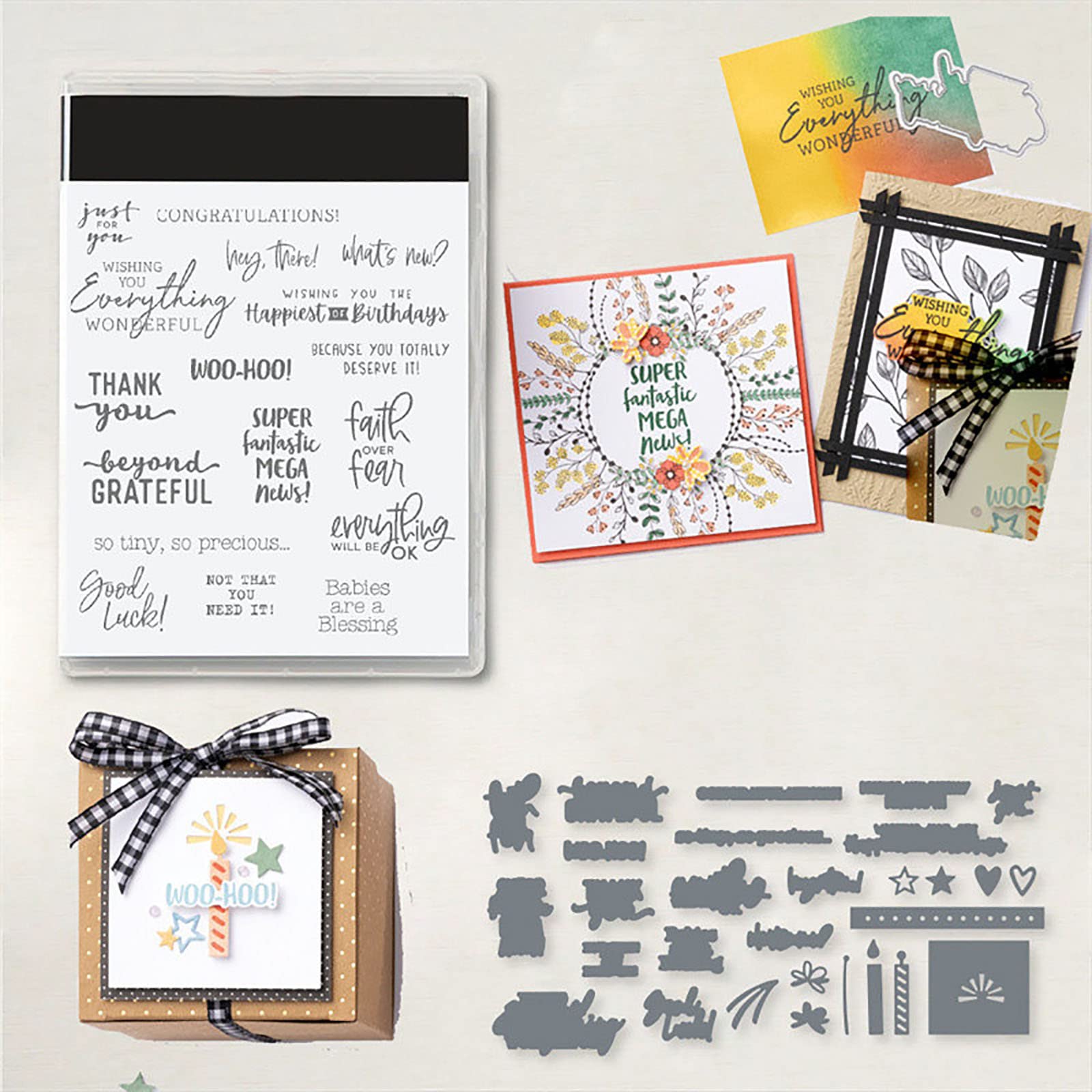 YUHUA Stampin' Up Stamps and Dies Set for Card Making 2022 - Metal Cutting Dies & Stamps for DIY Scrapbooking, Handmade Greeting Cards (5495 Seal + Die) - Perfect for Birthday, Wedding, and Holiday Card Crafting