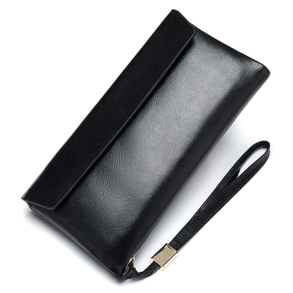Mini RFID Blocking Leather Wallet for Men & Women - Slim Front Pocket Zipper Card Holder - Black | Perfect for Travel, Everyday Use & Gift Giving