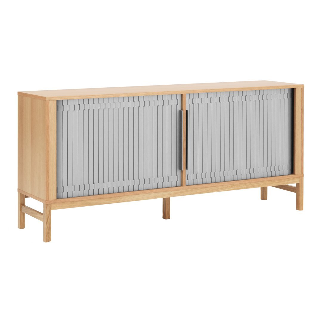 Modern Jalousie Sideboard Buffet Cabinet - Stylish Storage for Dining Room, Living Room & Entryway - Perfect for Organizing Dishes, Linens & Home Decor