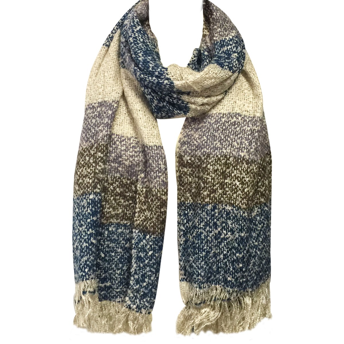 Cozy Warm Winter Shawl Wrap Scarf with Tassels - Soft Plaid Blanket Scarf for Women - Perfect for Cold Weather, Office, Travel & Holiday Gifts