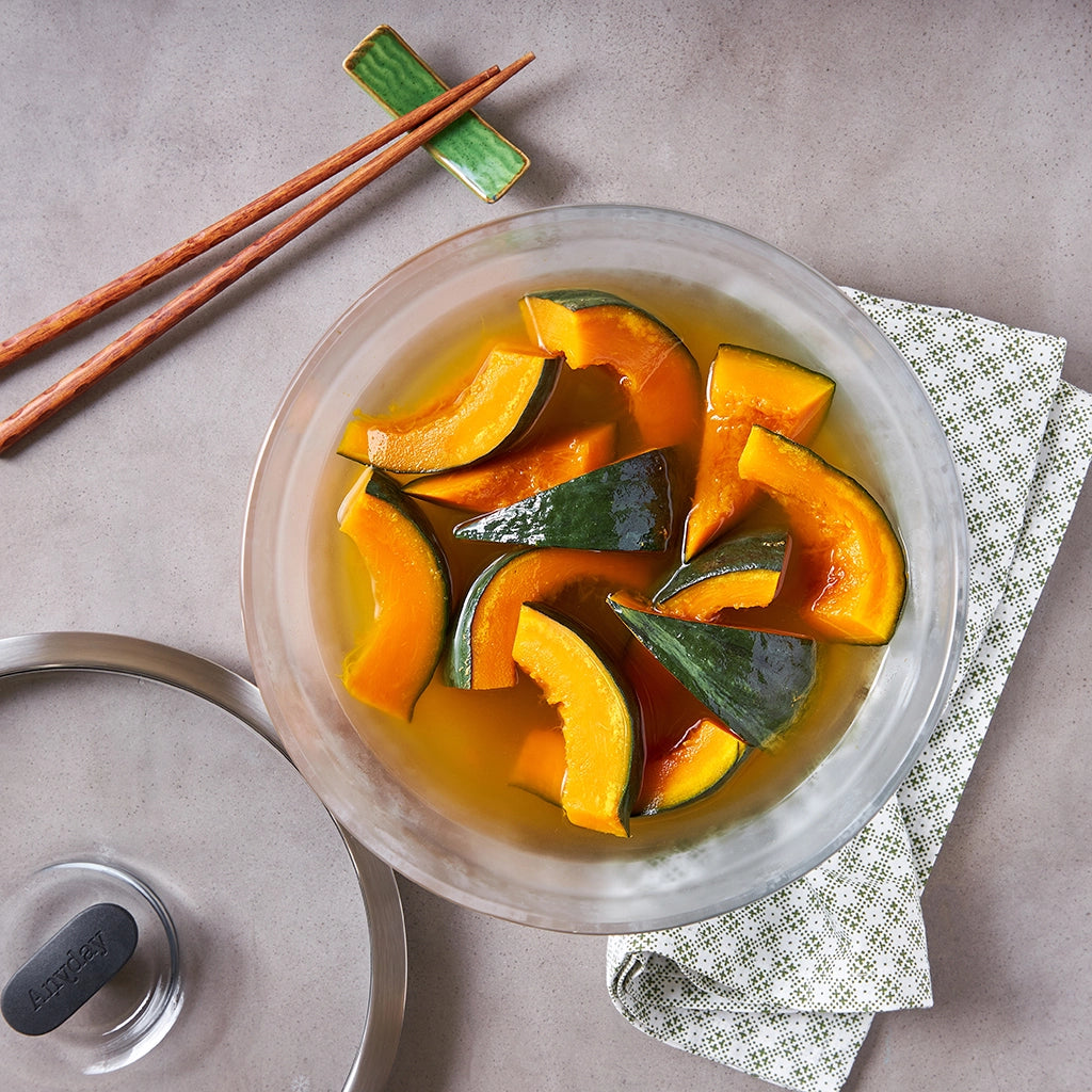 Authentic Japanese Simmered Kabocha Squash with Dashi (Kabocha No Nimono) - Healthy Traditional Side Dish for Home Cooking & Japanese Cuisine Lovers