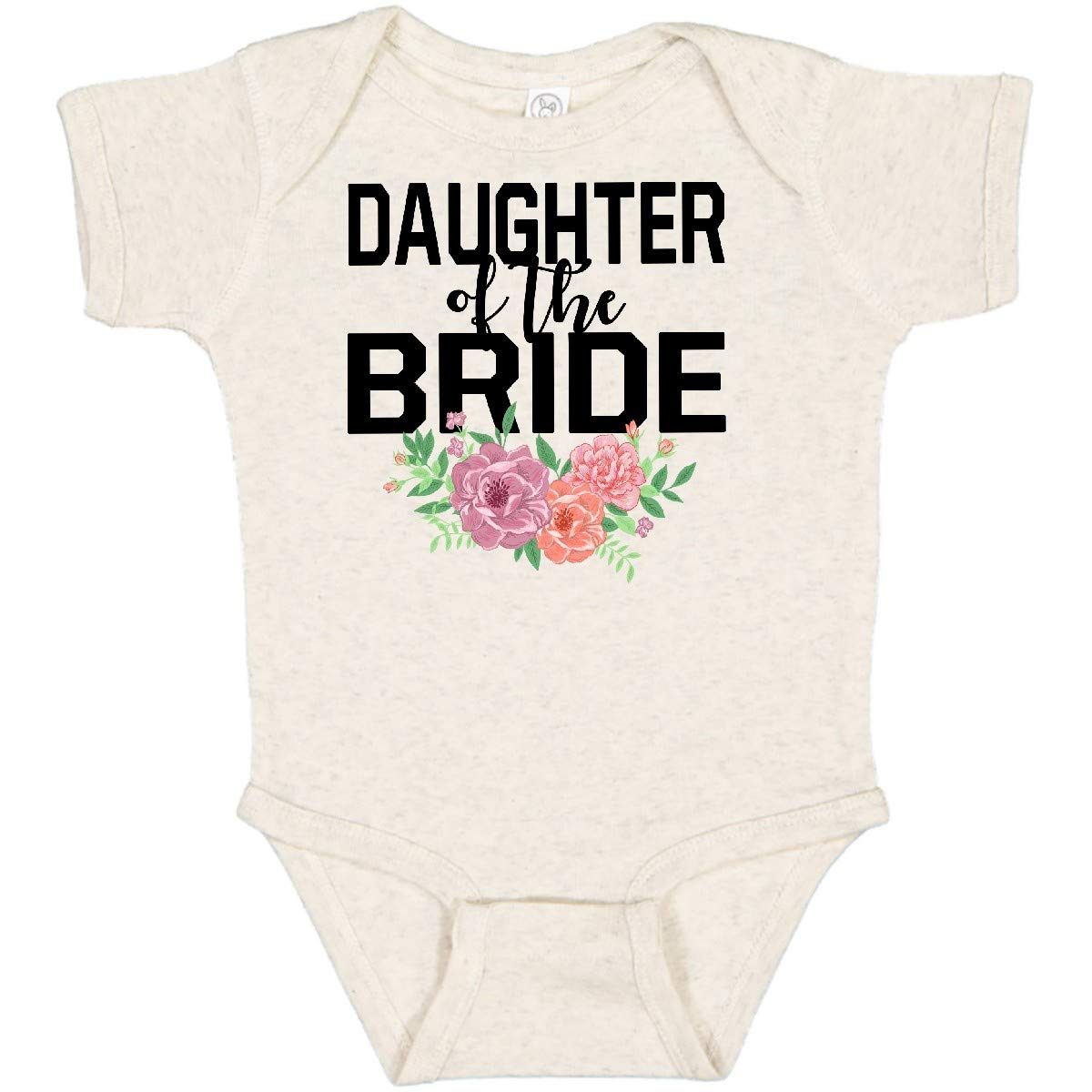 Inktastic Daughter of The Bride Floral Illustration Baby Bodysuit - Cute Outfit for Wedding Party, Baby Shower & Special Occasions
