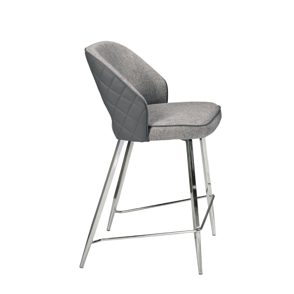 Camille Light Grey Counter Height Chair Set of 2 - Modern Bar Stools for Kitchen Island, Breakfast Nook & Dining Room