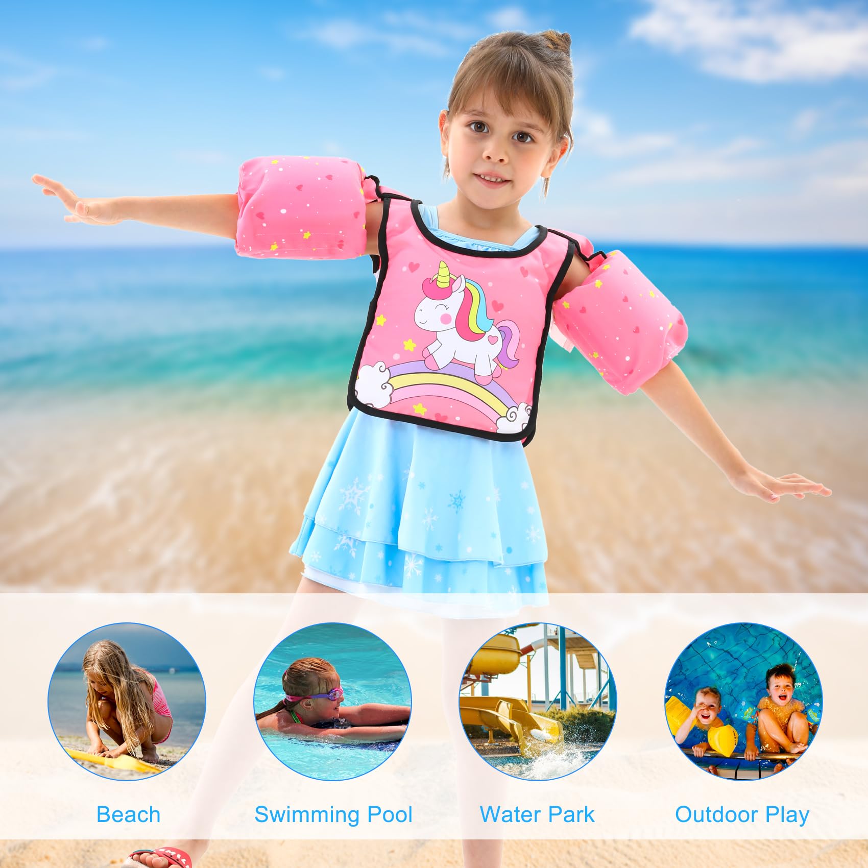 HYRIXDIRECT Kids Swim Vest for Toddlers 2-6 Years - Adjustable Pool Float Jacket for Boys & Girls (30-66 lbs) - Perfect for Swimming Lessons, Beach Safety & Water Play