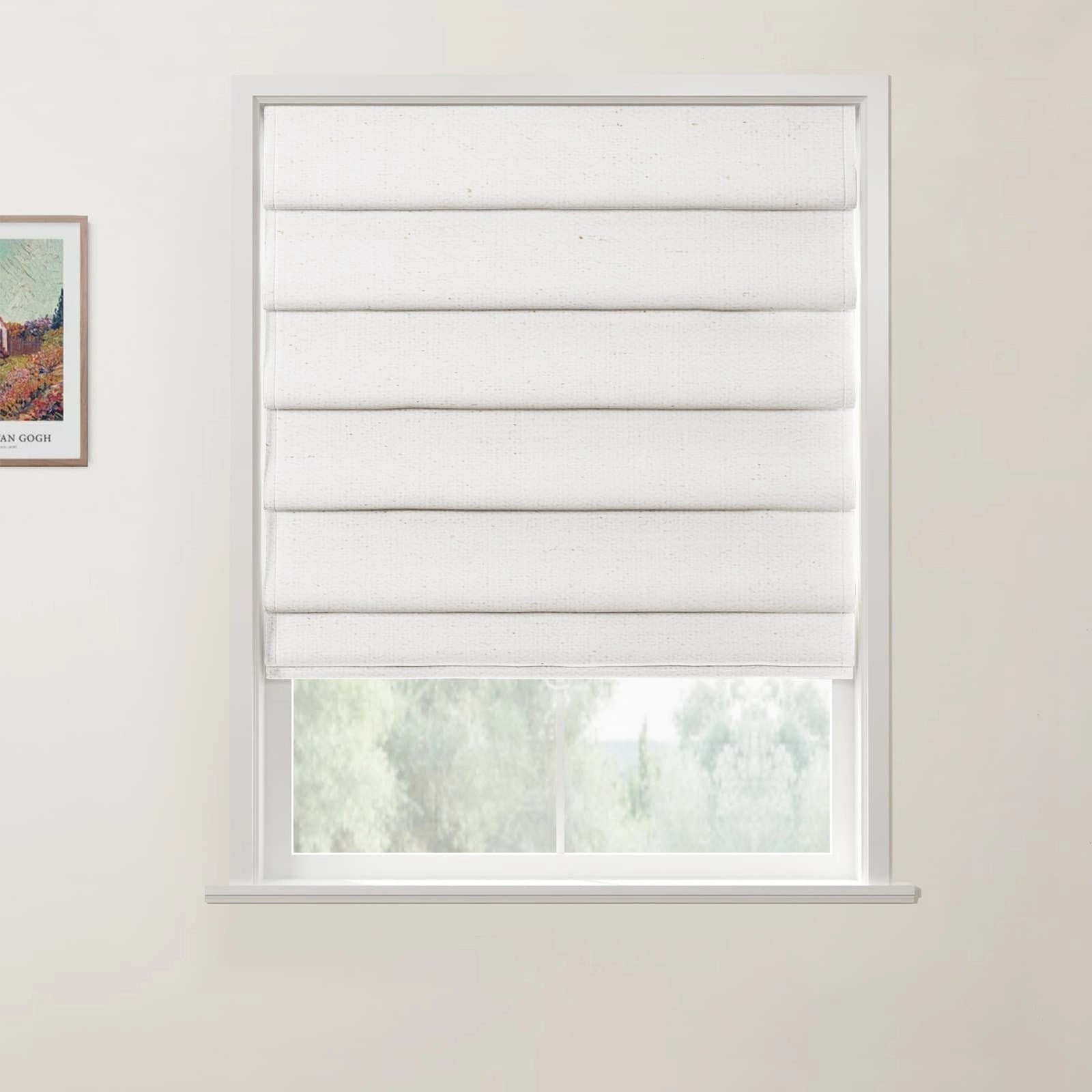 Custom Cordless Roman Shades - Blackout Window Blinds for Living Room, Bedroom & Home Decor - Easy to Install & Adjustable Light Control