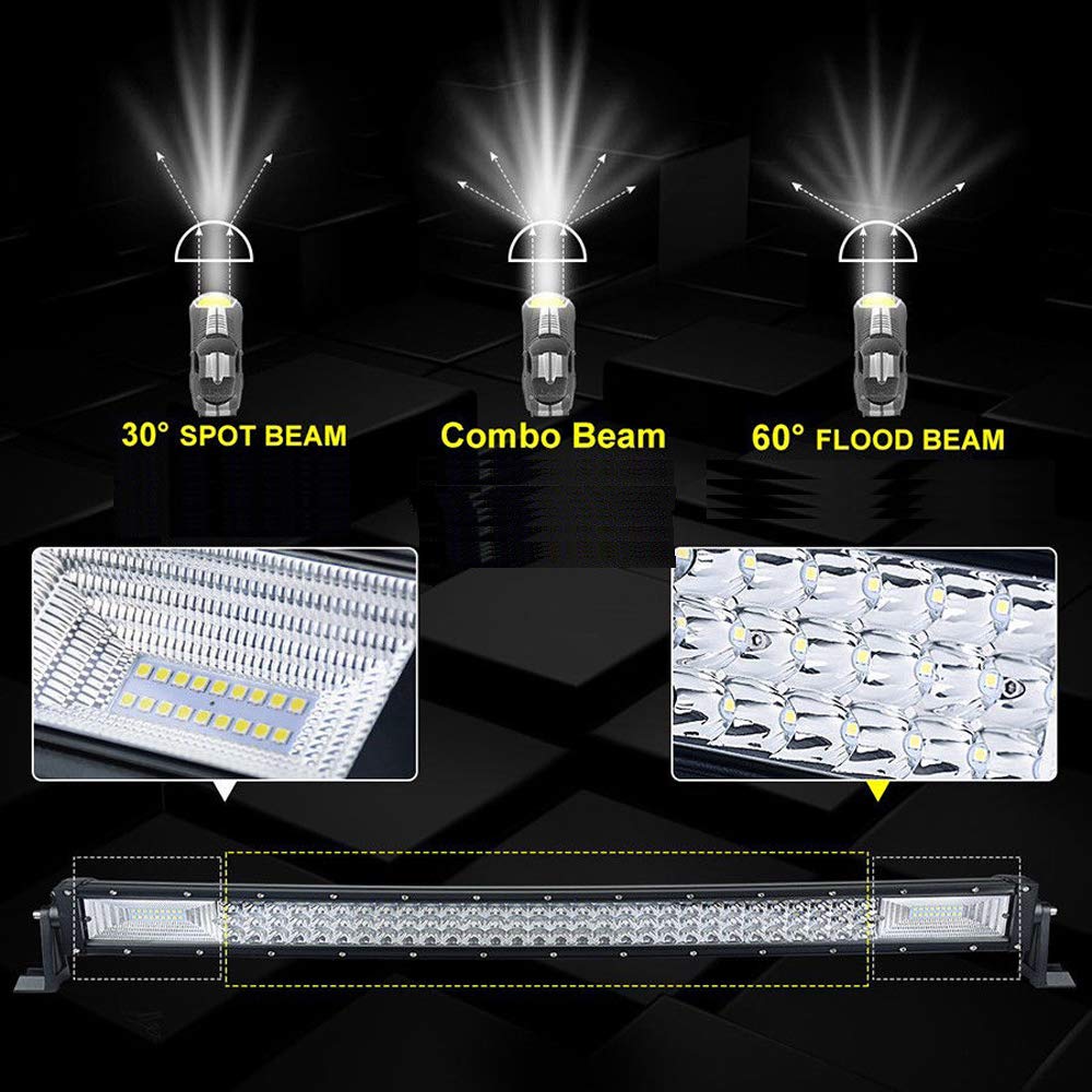AUXTINGS 45 Inch 612W LED Light Bar - Triple Row Spot Flood Combo Beam Off-Road Lights - Waterproof Work Light with Wiring Harness for Jeep, Trucks, SUV, ATV, UTV & Boats - 12V/24V - Perfect for Off-Roading, Camping & Night Adventures