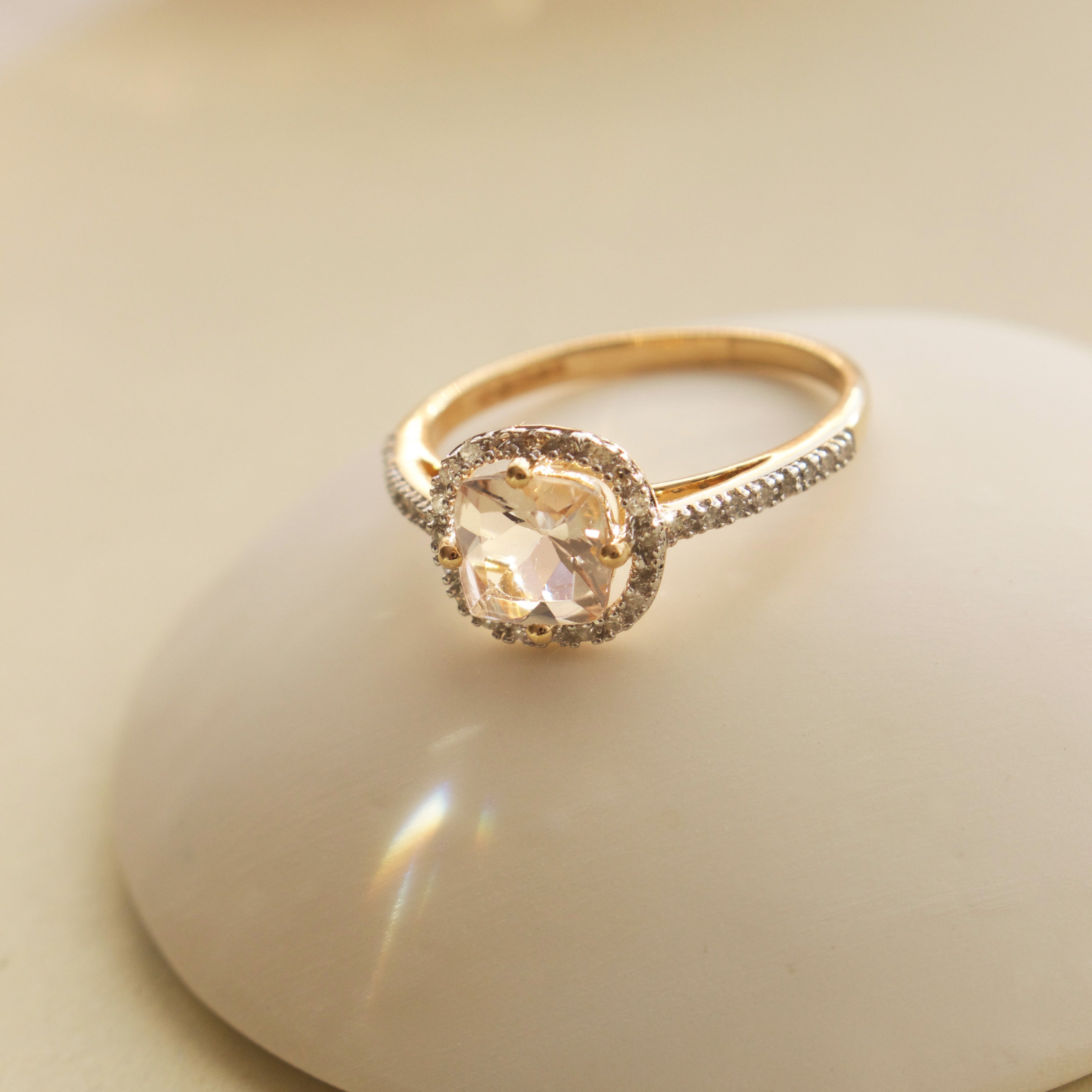 Juliet Morganite & Diamond Ring - Elegant Pink Gemstone Engagement Ring for Women | Perfect for Weddings, Anniversaries & Special Occasions