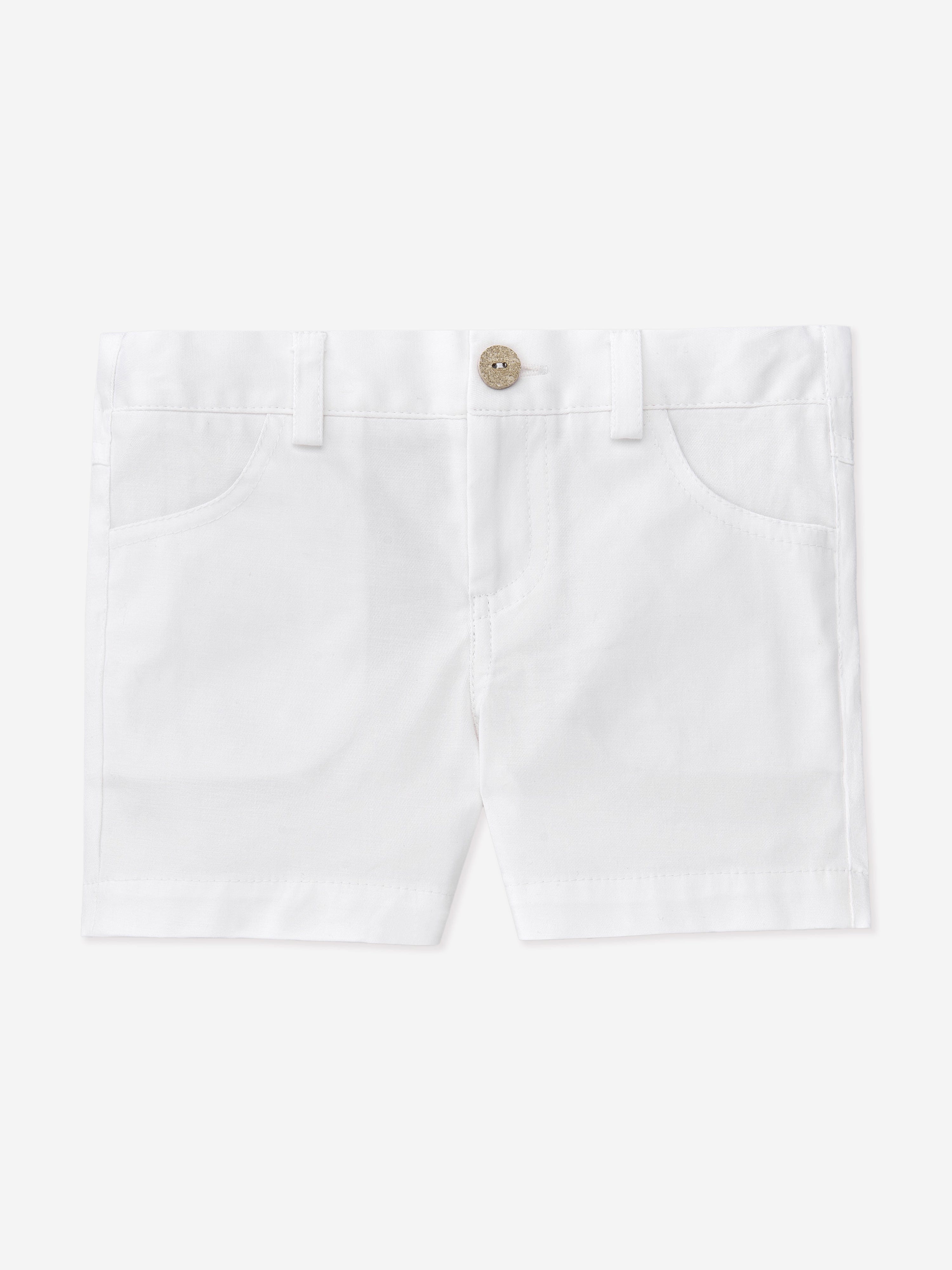 Boys Cotton Shorts - Soft & Breathable White Summer Shorts for Kids | Perfect for Playtime, Beach & Outdoor Activities