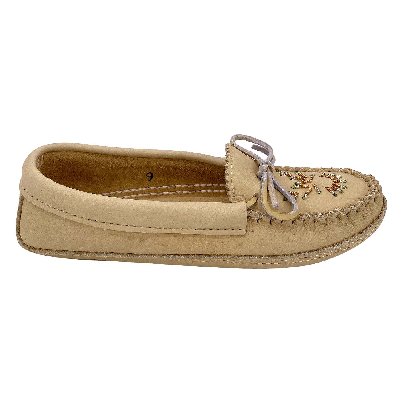 Women's Soft Sole Moose Hide Leather Moccasins - Comfortable Indoor/Outdoor Slippers for Home, Office & Travel