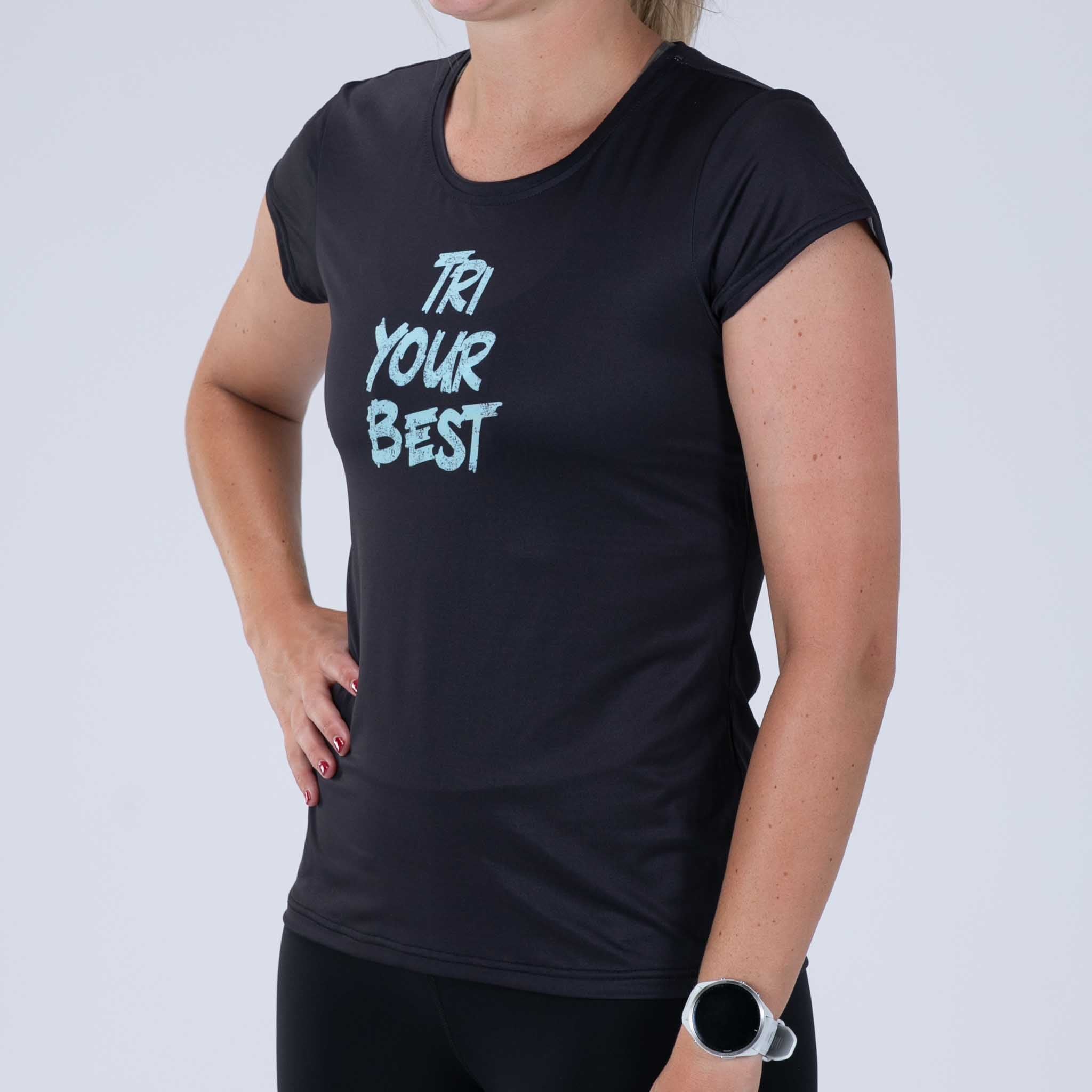 Women's Limited Edition Running Tee - Tri Your Best - Lightweight & Breathable for Training, Racing & Workouts