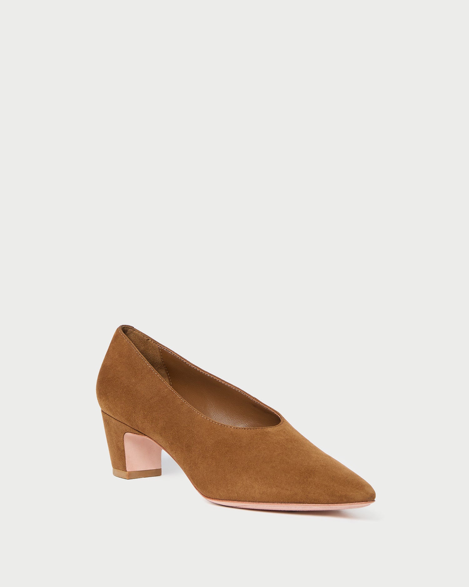 Maeve Cacao Suede Low Heel Pumps - Women's Comfortable Casual Shoes for Office, Party & Everyday Wear