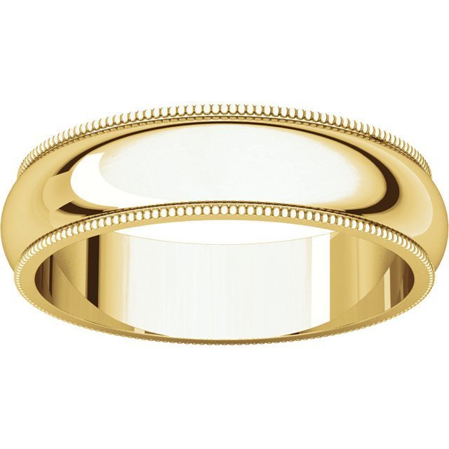 14K Gold 5mm Milgrain Wedding Band for Women - Elegant & Timeless Bridal Ring for Engagement, Anniversary & Special Occasions