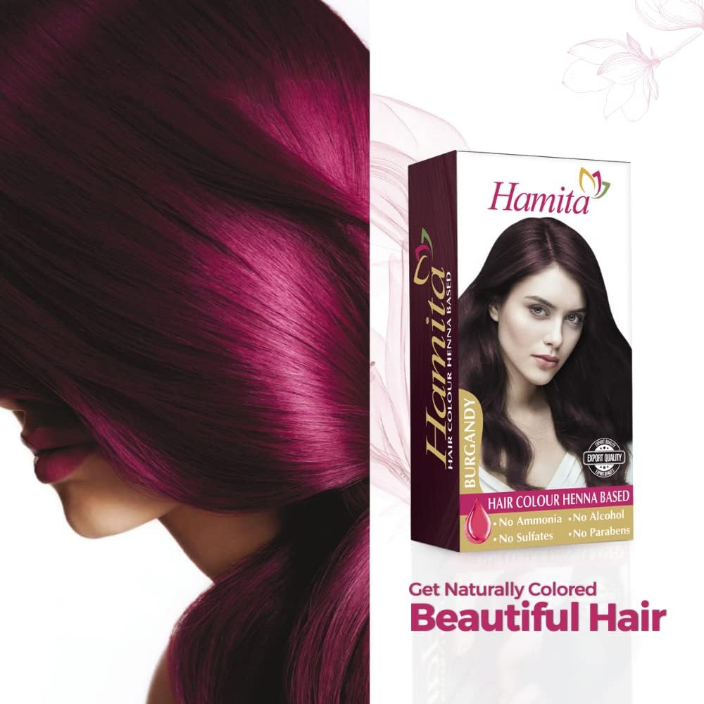 Natural HAMITA Henna Hair Color for Men & Women - Ammonia-Free, Long-Lasting Red Hair Dye | Promotes Healthy, Strong Hair | Perfect for At-Home Hair Coloring & Covering Gray Hair | Pack of 1