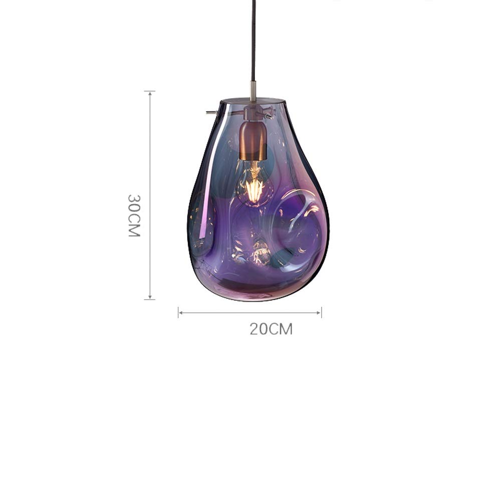 Modern LED Chandelier - Glass Lantern Postmodern Single Head Ceiling Pendant Light for Restaurant, Bar, Cafe, Study & Home Decor - Elegant European Style Hanging Light for Dining Room, Living Room & Aisle Lighting