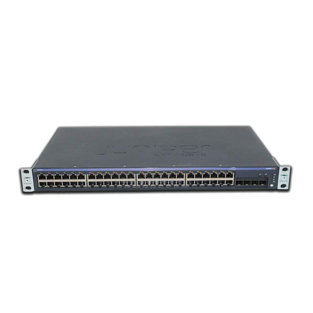 Juniper EX2200-48P-4G 48-Port Gigabit PoE+ Switch with 4 SFP Ports | Managed Network Switch | Renewed | Ideal for Office Networks, Data Centers & Enterprise IT Infrastructure
