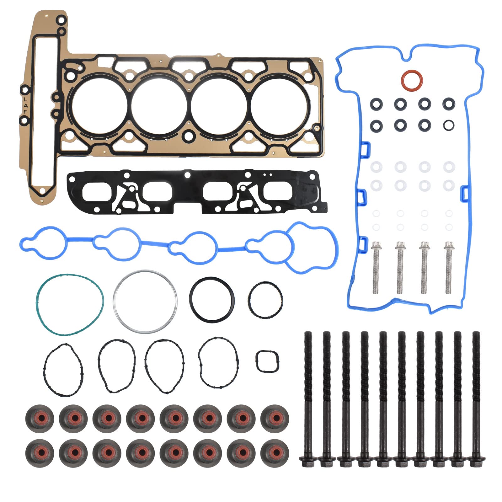 High-Quality Head Gasket Set with Cylinder Head Bolts for 2010-2017 Chevy Equinox, Malibu, GMC Terrain, Buick Regal & Lacrosse 2.4L 2384cc L4 DOHC Engine - HS26517PT - Perfect for Engine Repair & Maintenance