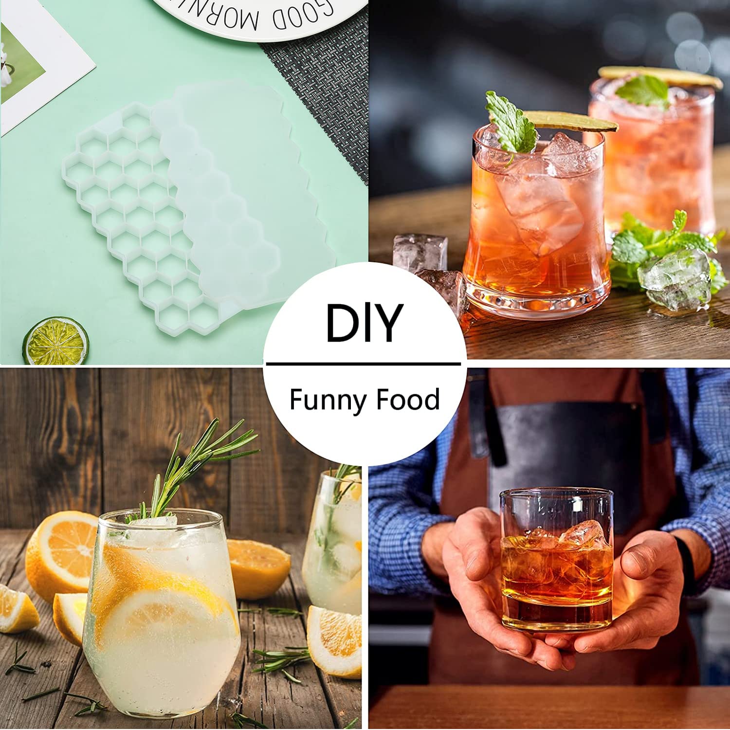 Silicone Ice Cube Tray - Easy Release 36 Small Nugget Ice Tray with Spill-Proof Cover & Storage Bucket, Flexible Ice Cube Molds with Container (White) - Perfect for Cocktails, Iced Coffee & Home Bar Use