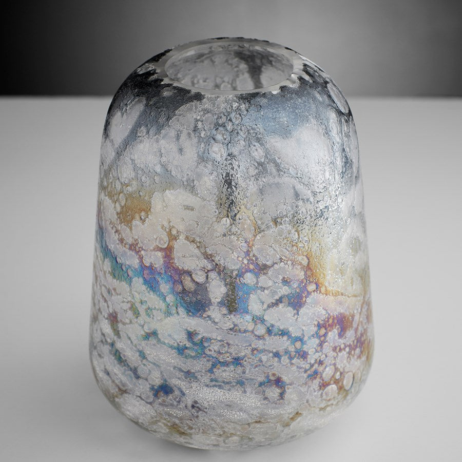 Cyan Design 10890 Moonscape Vase - Iridescent Medium Glass Vase for Home Decor, Wedding Centerpiece & Modern Tabletop Display