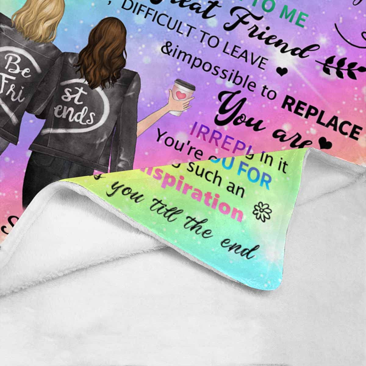 Personalized Best Friend Blanket - Custom Photo & Text Throw Blanket 60x80 - Thoughtful Birthday Gift for Women, Teen Girls & Sisters - Perfect for Long Distance Friendship, BFF Gifts & Cozy Nights