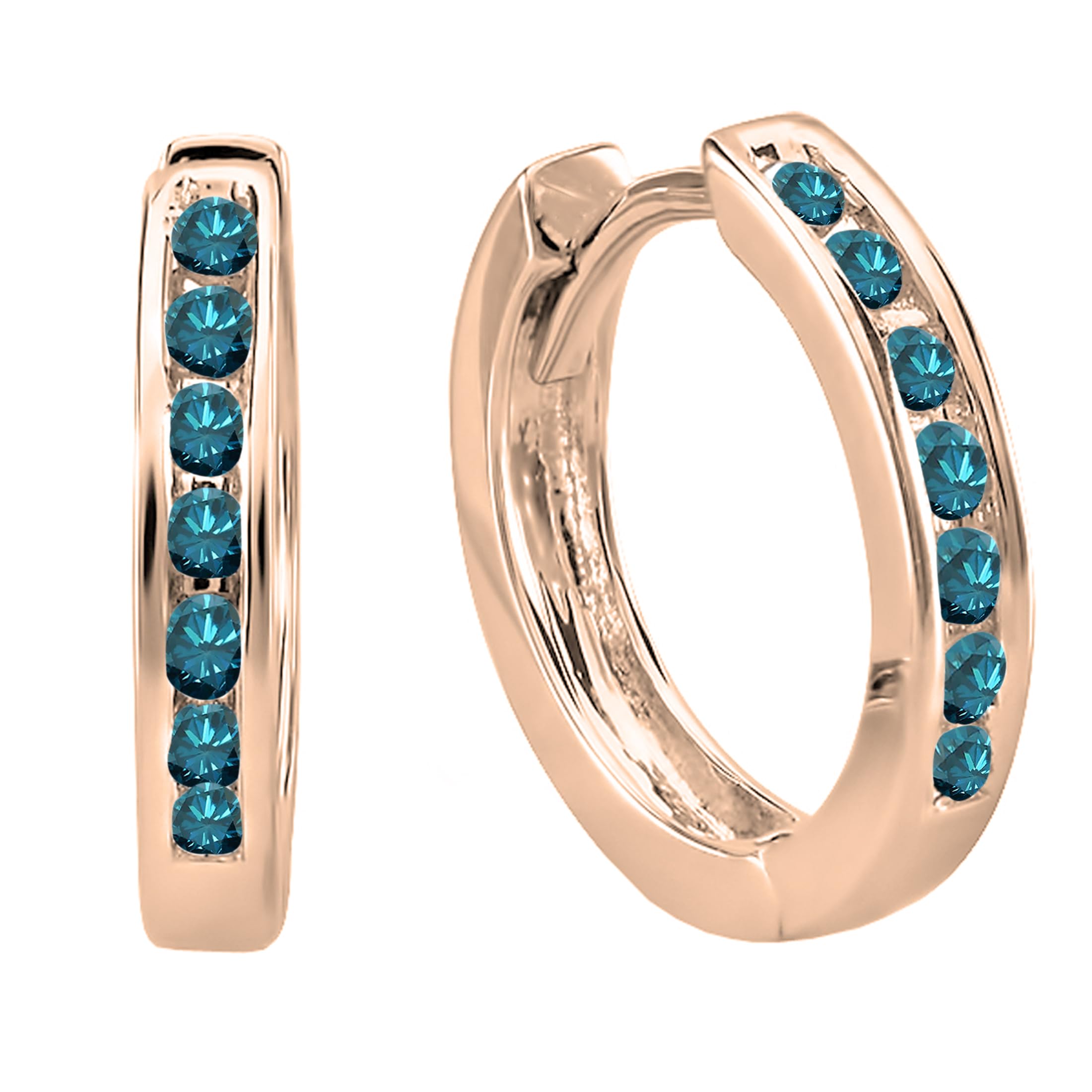 Dazzlingrock Collection 14K Solid Rose Gold Small Huggie Hoop Earrings for Women - Perfect for Everyday Wear, Gifts & Special Occasions