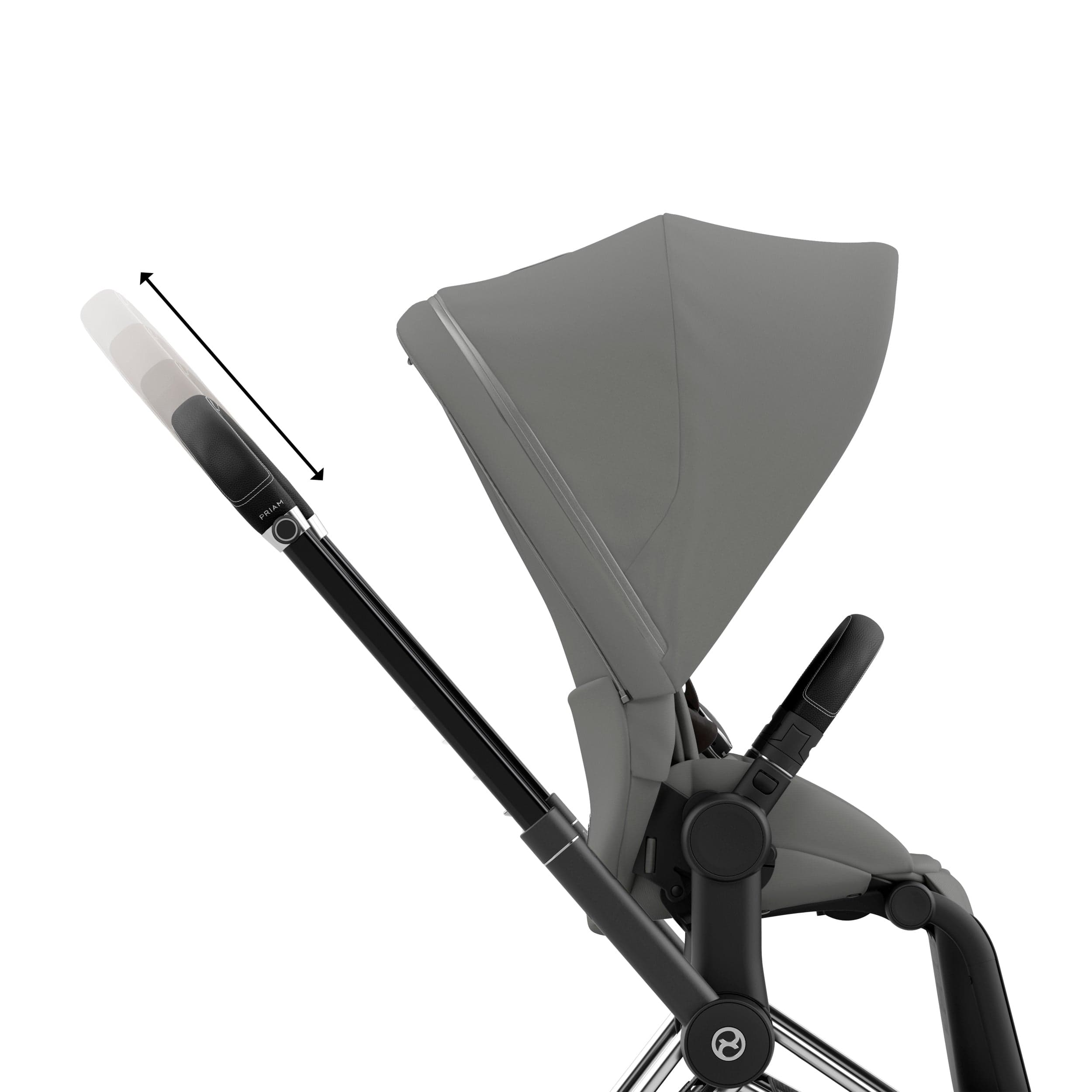 Cybex Priam 4 Complete Stroller - Chrome/Black Luxury Baby Stroller with All-Wheel Suspension | Perfect for Urban Walking, Travel & Everyday Use