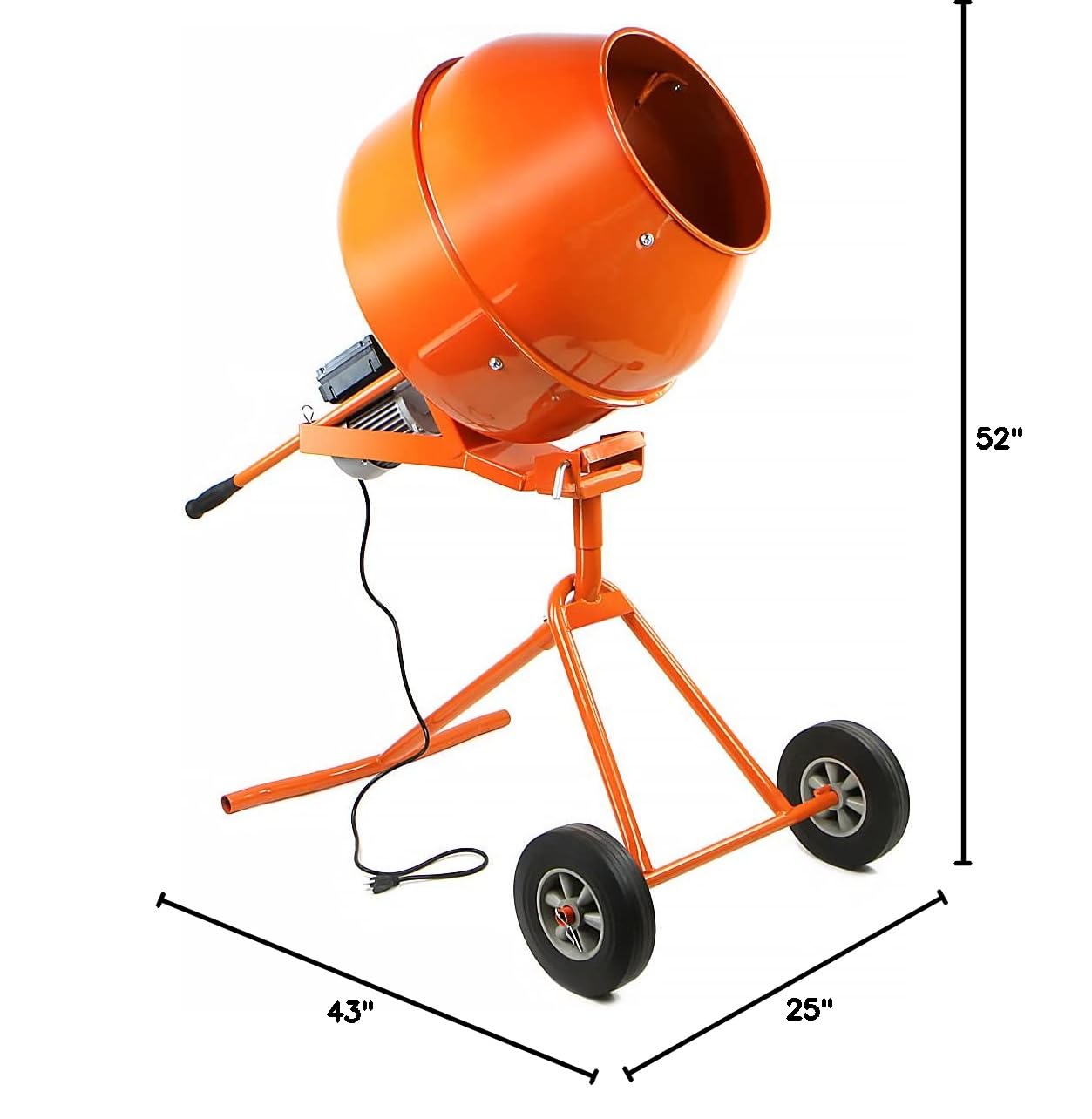 **Stark USA 5.0 Cu. Ft. Electric Cement Mixer – 1/2 HP Portable Concrete Mortar Mixing Machine for Stucco & Barrow – Ideal for DIY Projects, Construction, and Home Renovations**