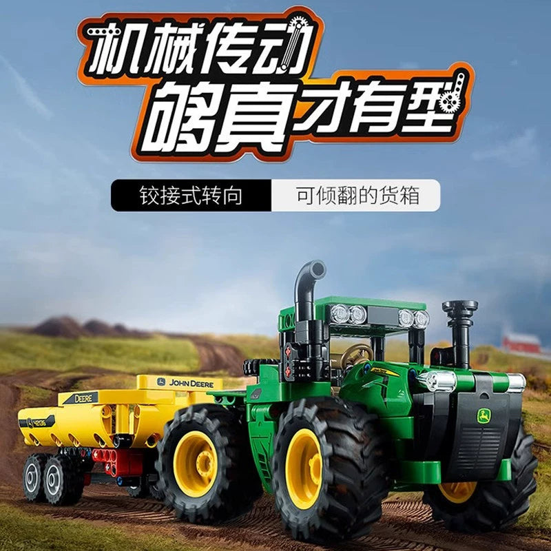 John Deere 9620R 4WD Tractor Toy - 390 Piece Set for Kids & Collectors - Perfect for Farm Playsets, Educational Gifts & Display Collections