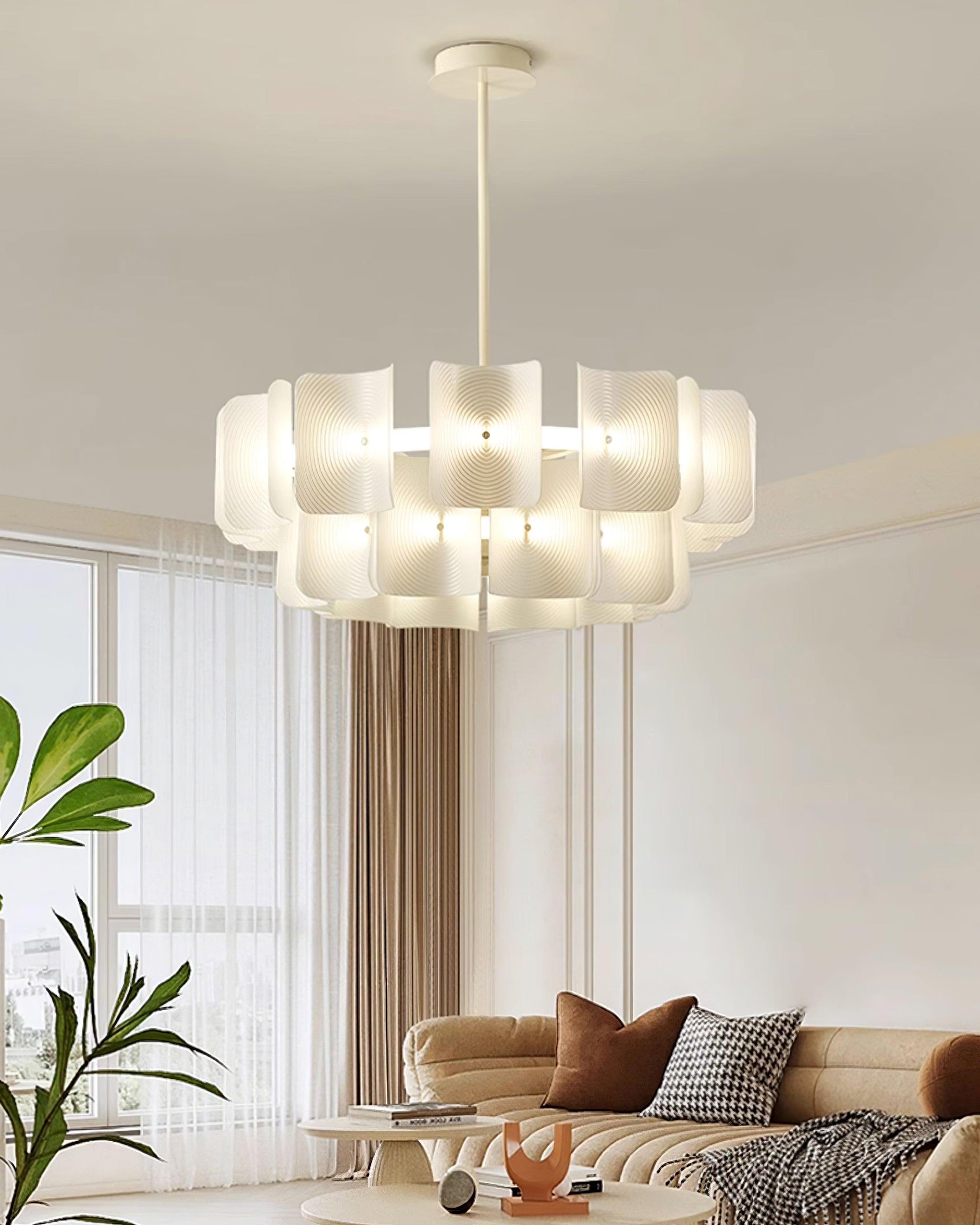 Elegant Fingerprint Chandelier - Modern Crystal Ceiling Light Fixture for Dining Room, Living Room & Bedroom | Energy Efficient LED Lighting for Home Decor