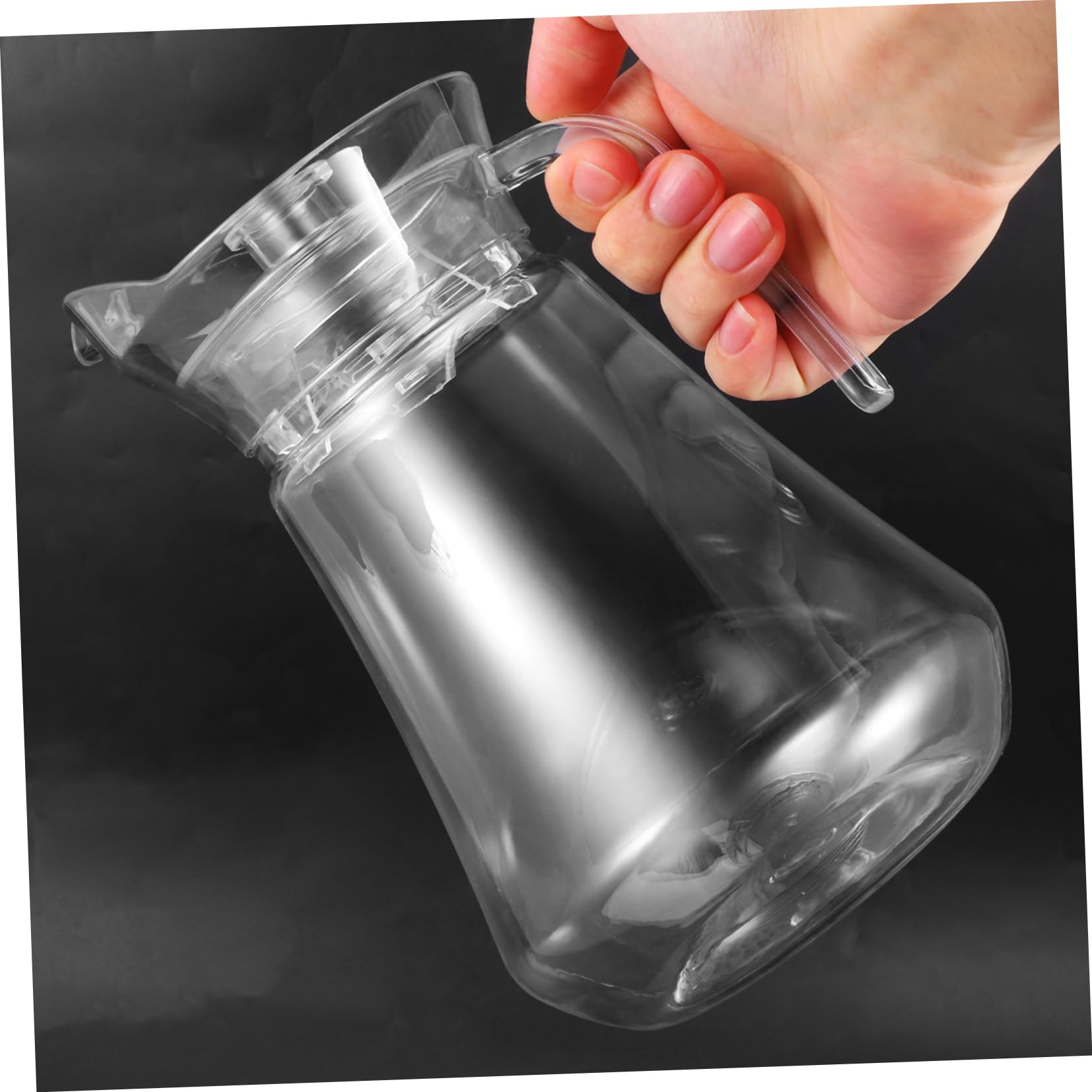 Premium Glass Juice Pitcher with Lid - 64oz Cold Water Beverage Dispenser for Iced Tea, Lemonade & Infused Water - Perfect for Refrigerator, Parties & Outdoor Gatherings