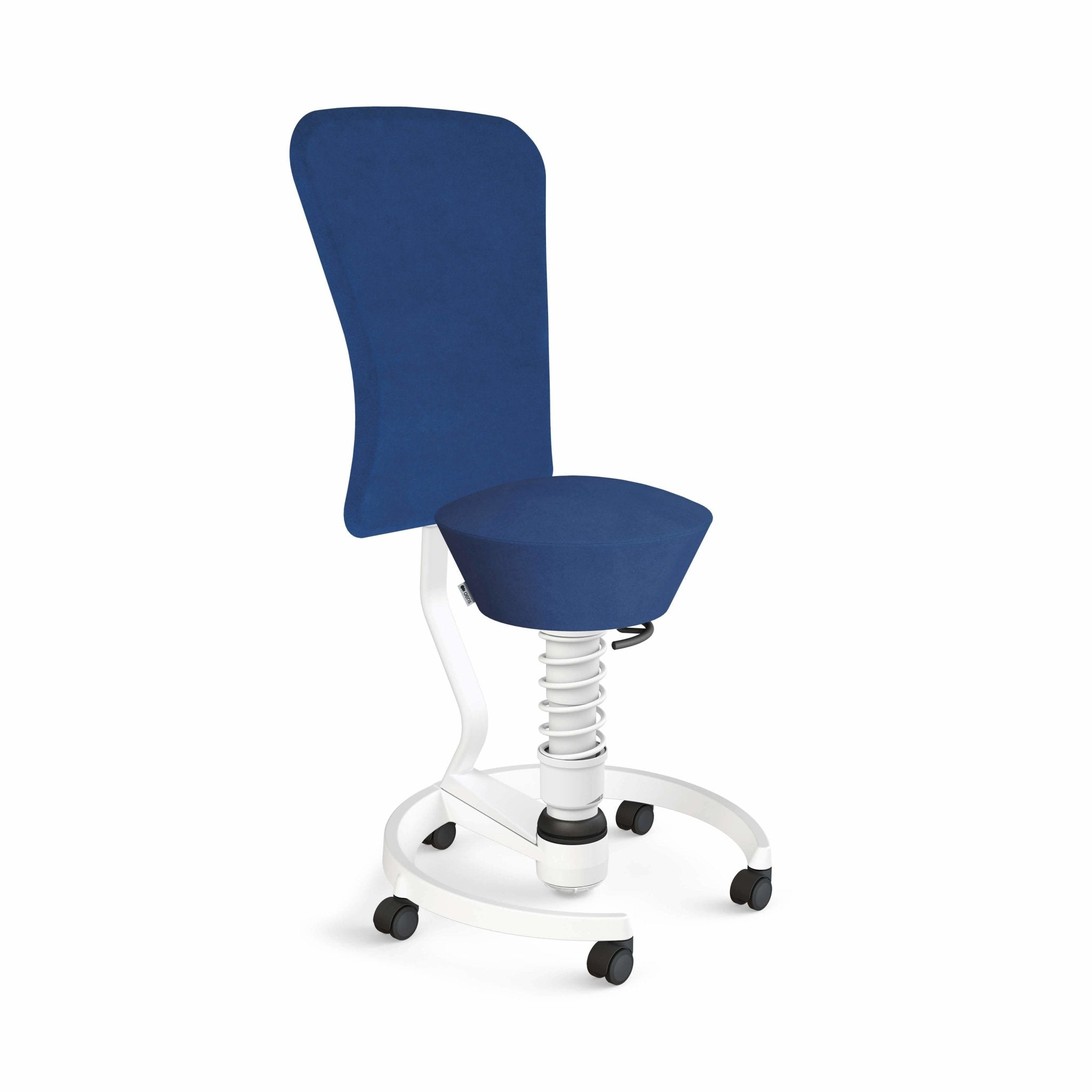 Aeris Swopper Active Sitting Chair with Adjustable Backrest & Casters - Ergonomic Office Stool for Home & Workplace - White - Perfect for Standing Desk Users & Back Pain Relief