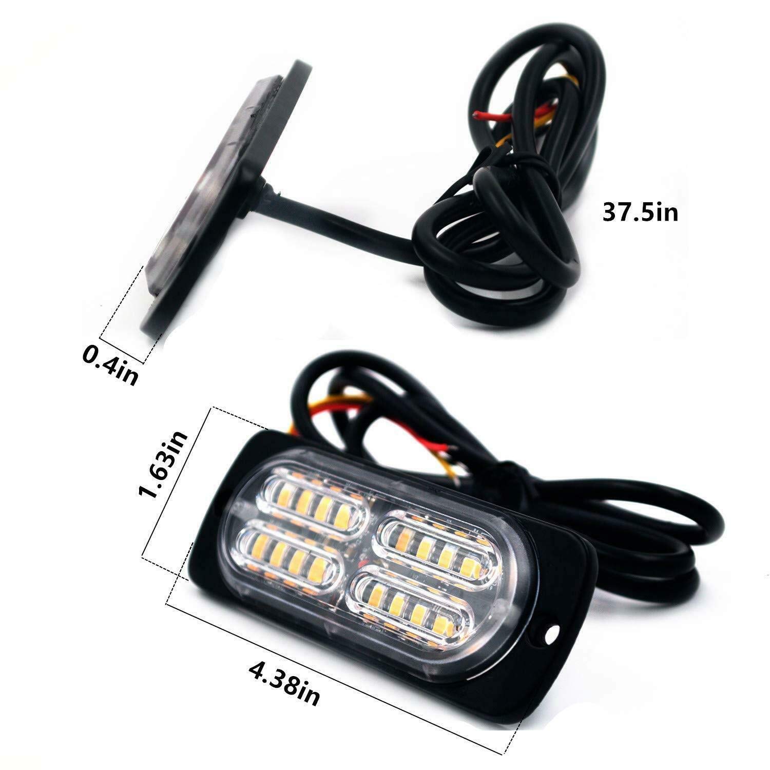 MASO 20LED Side Marker Lights - Yellow & White Truck Trailer Warning Lamps (4PCS) for Enhanced Road Safety | Perfect for Semi Trucks, Trailers & Commercial Vehicles in Low Visibility Conditions