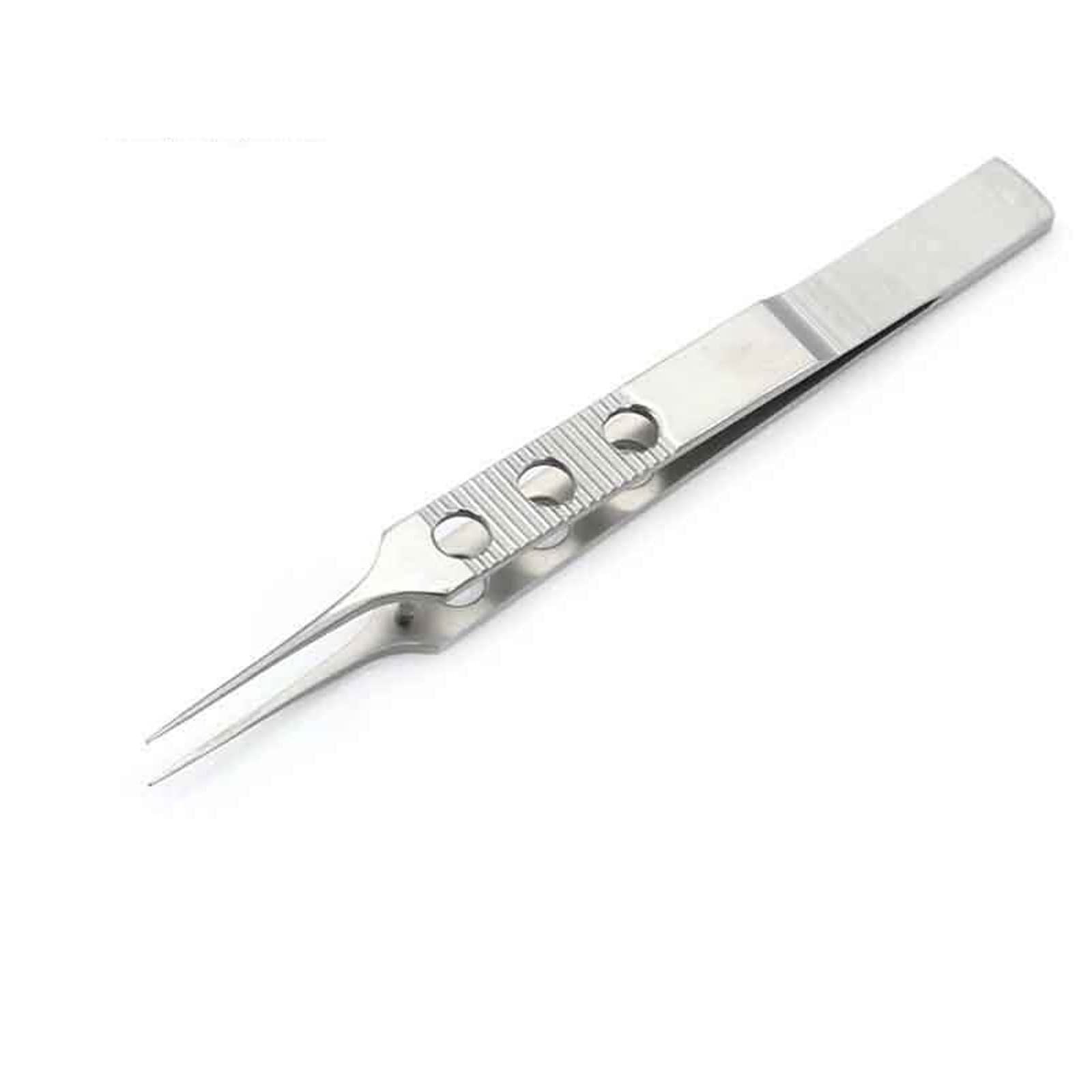 Precision Micro Tweezers with Teeth & Hooks - Professional Thread Removal Tools, Jewelry Clamping Instruments for Ruby & Diamond - Slotted Frosted Tweezers for Watch Repair, Electronics & Crafting
