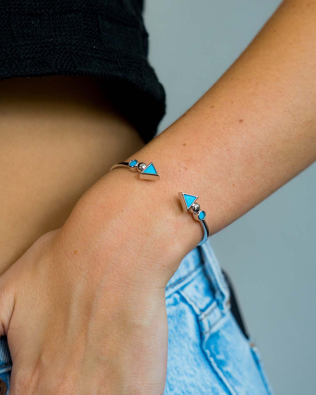 Kalena Turquoise Open Cuff Bracelet for Women - Handmade Boho Jewelry with Natural Stone - Perfect for Festivals, Weddings & Everyday Wear