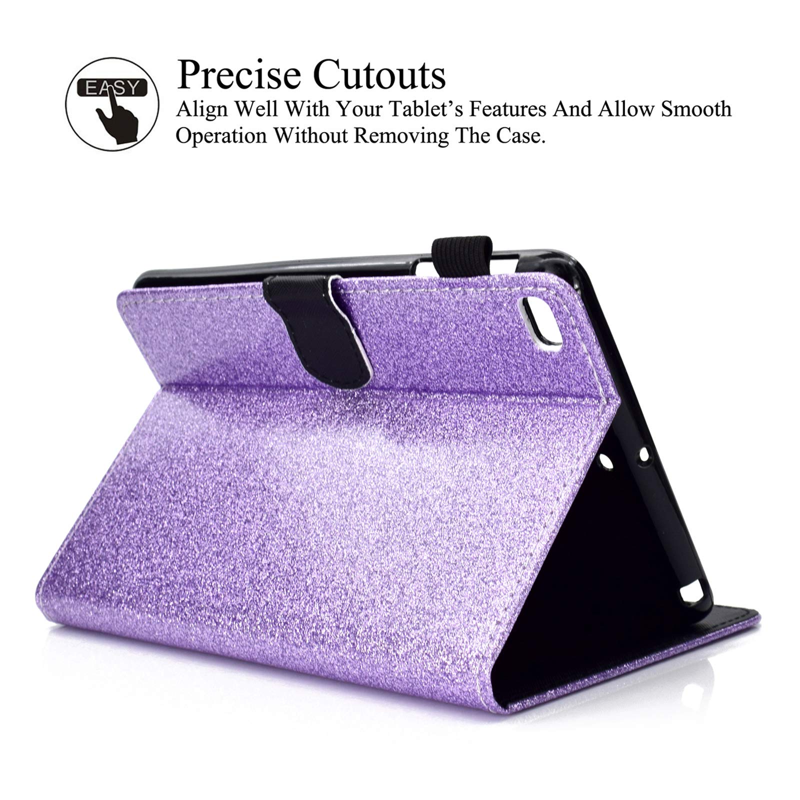 Artyond Magnetic Smart Cover Case for iPad Mini 1/2/3 - Auto Wake/Sleep, Card Slot Stand, Soft Microfiber TPU Leather Protective Case (Purple) - Perfect for Work, Travel & Home Use