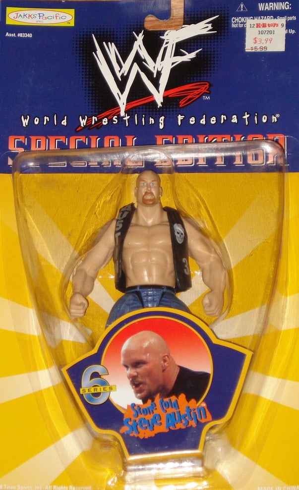 1999 WWF Jakks Pacific Special Edition Series 6 Stone Cold Steve Austin Action Figure - Exclusive Collectible for Wrestling Fans & Memorabilia Enthusiasts - Perfect for Display, Gifts, and WWF Nostalgia Collections