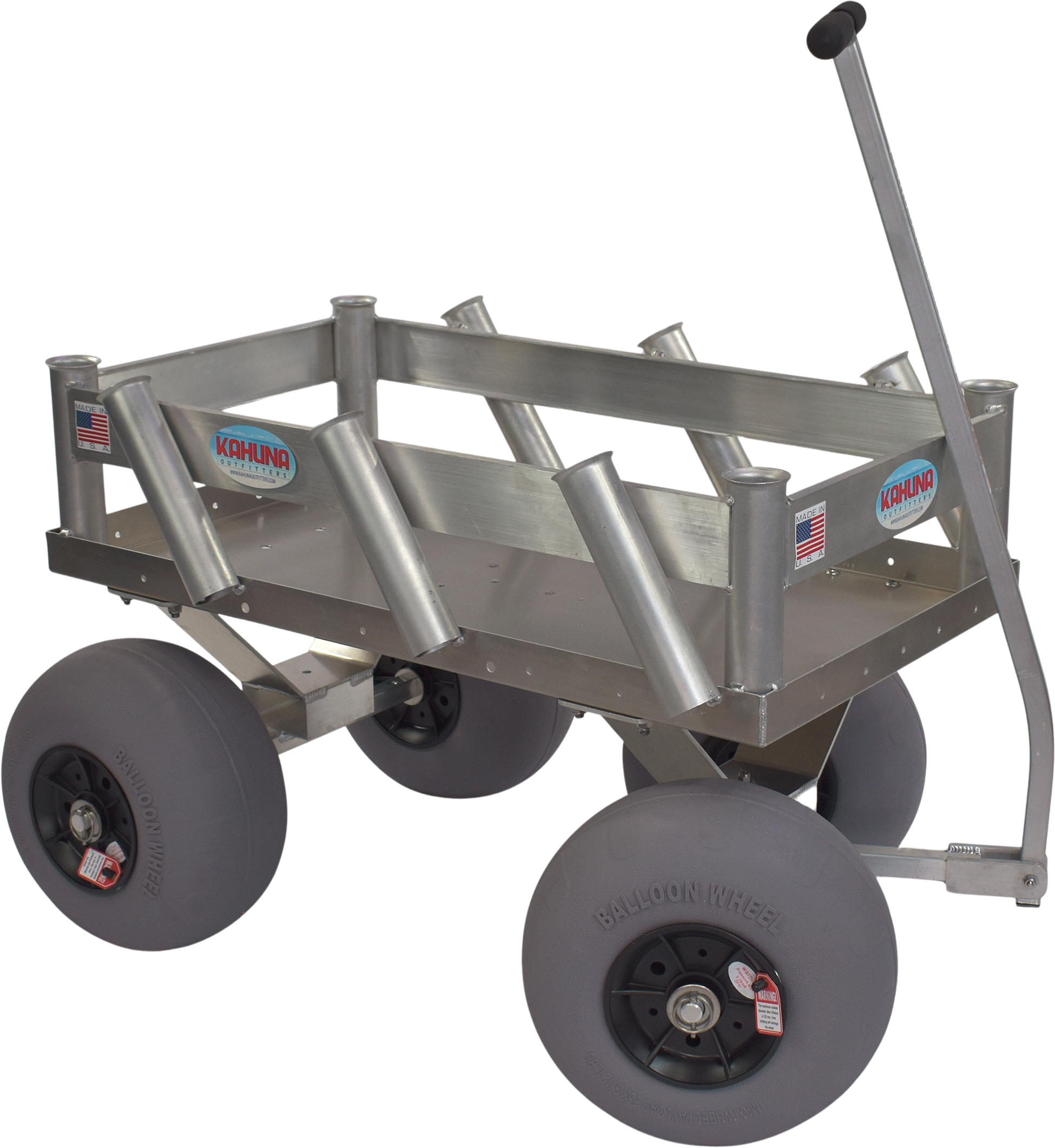 Alumacart Sidekick Heavy Duty Beach & Fishing Wagon with Rod Holders | All-Terrain Utility Cart for Sand, Camping & Outdoor Adventures | Perfect for Beach Trips, Fishing Excursions & Family Outings