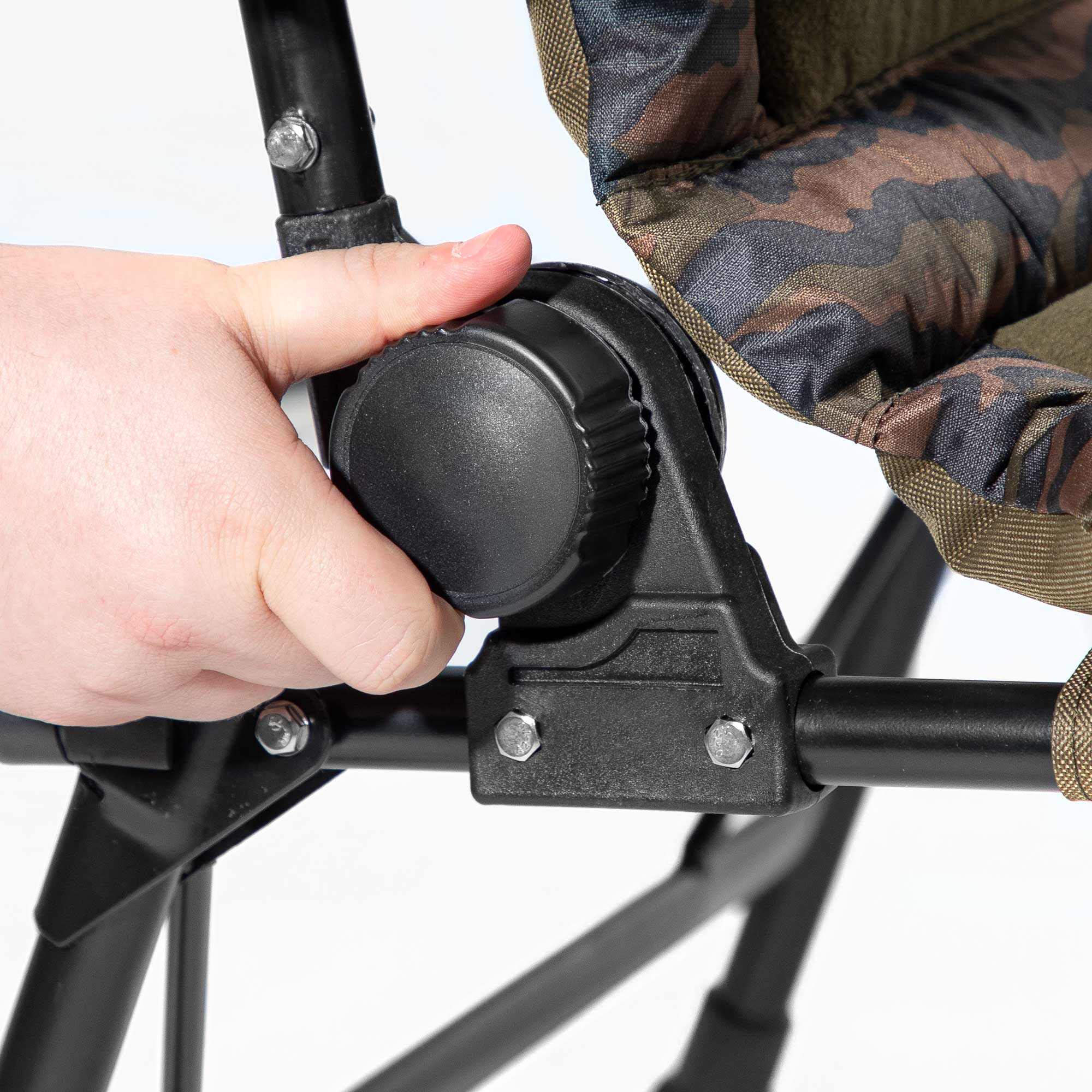 Premium Portable Fishing Chair with Reclining Backrest, Padded Armrests & Adjustable Rotating Feet - DL73 - Perfect for Camping, Beach, Backyard & Outdoor Relaxation