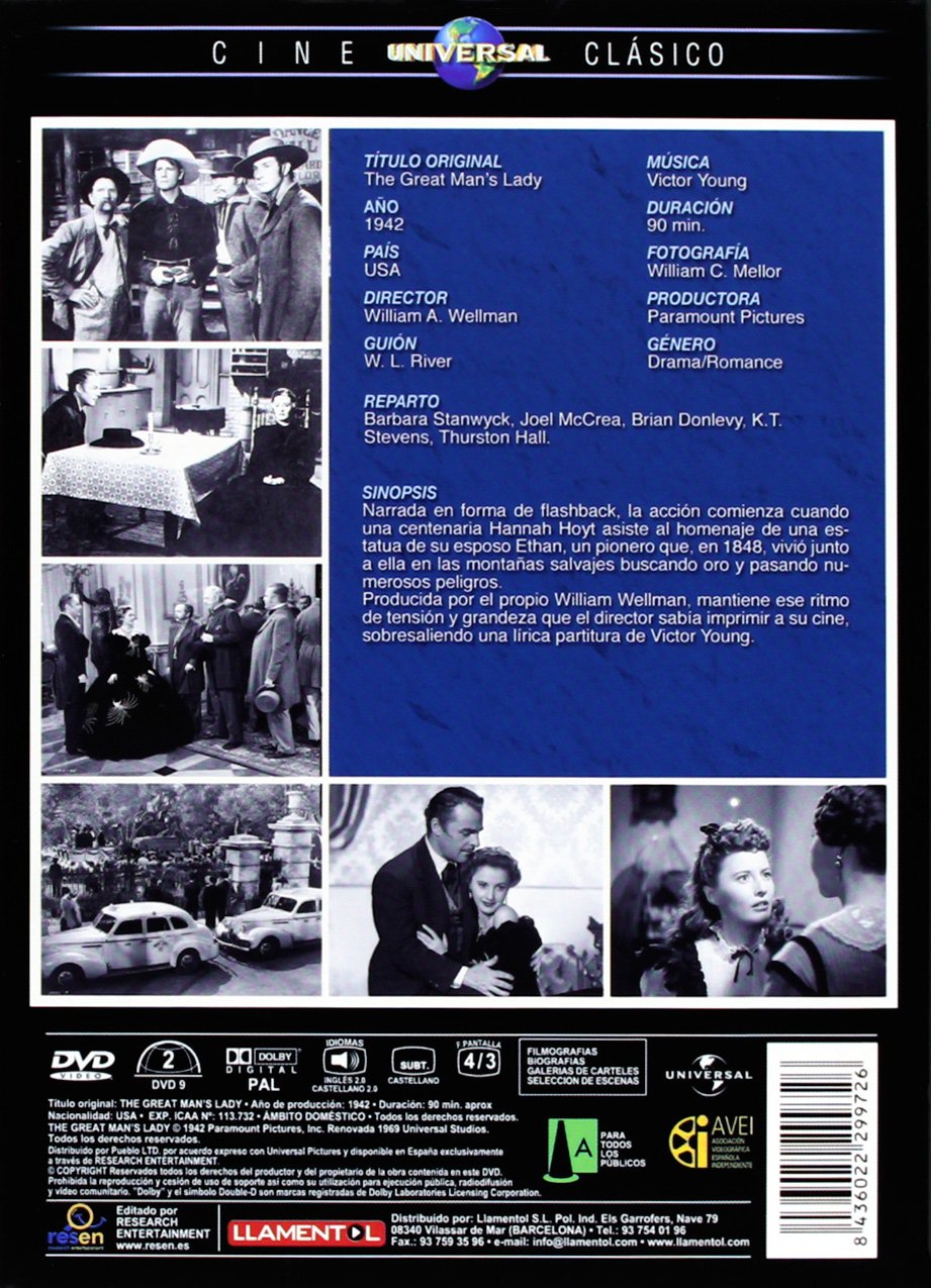 The Great Man's Lady DVD [Region 2] - Classic Romantic Drama Film for Movie Nights & Collector's Editions