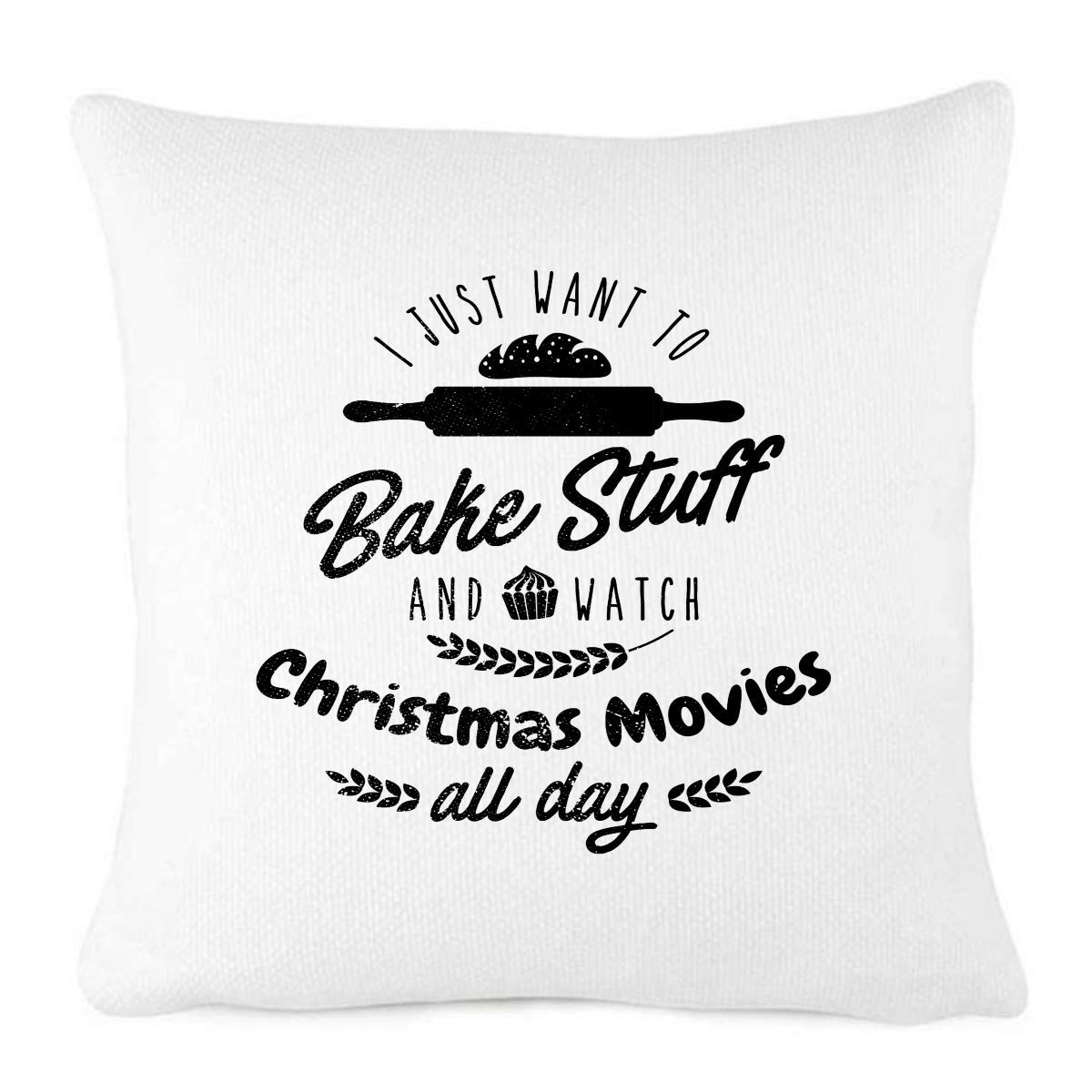 Farmhouse Christmas Pillow Cover - Cozy Holiday Decor for Baking & Movie Nights - Perfect for Living Room, Bedroom & Seasonal Décor