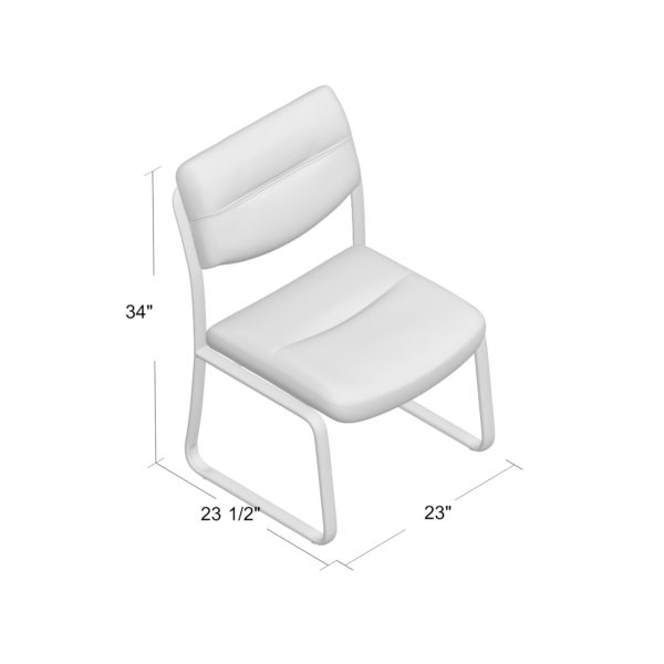 Boss B9539 Armless Leather Sled Base Side Chair - Modern Office & Dining Room Accent Chair for Home & Workspace