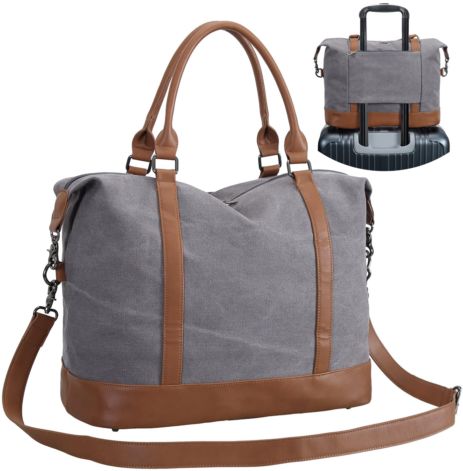 CAMTOP Women's Canvas Travel Bag - Durable Weekend Overnight Carry On Luggage for Ladies - Perfect for Business Trips, Gym, Beach & Vacation Getaways
